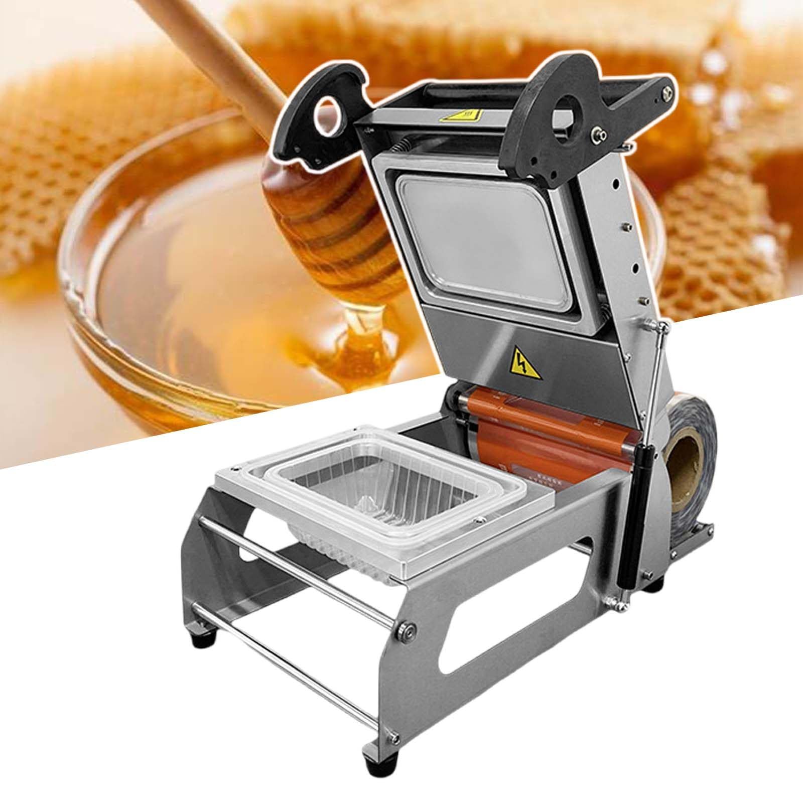 Machine d'emballage De Barquettes CarréEs, Machine d'emballage Alimentaire Manuelle Commerciale, avec ContrôLe De TempéRature, pour Aliments Liquides Ou Juteux,260 * 170mm
