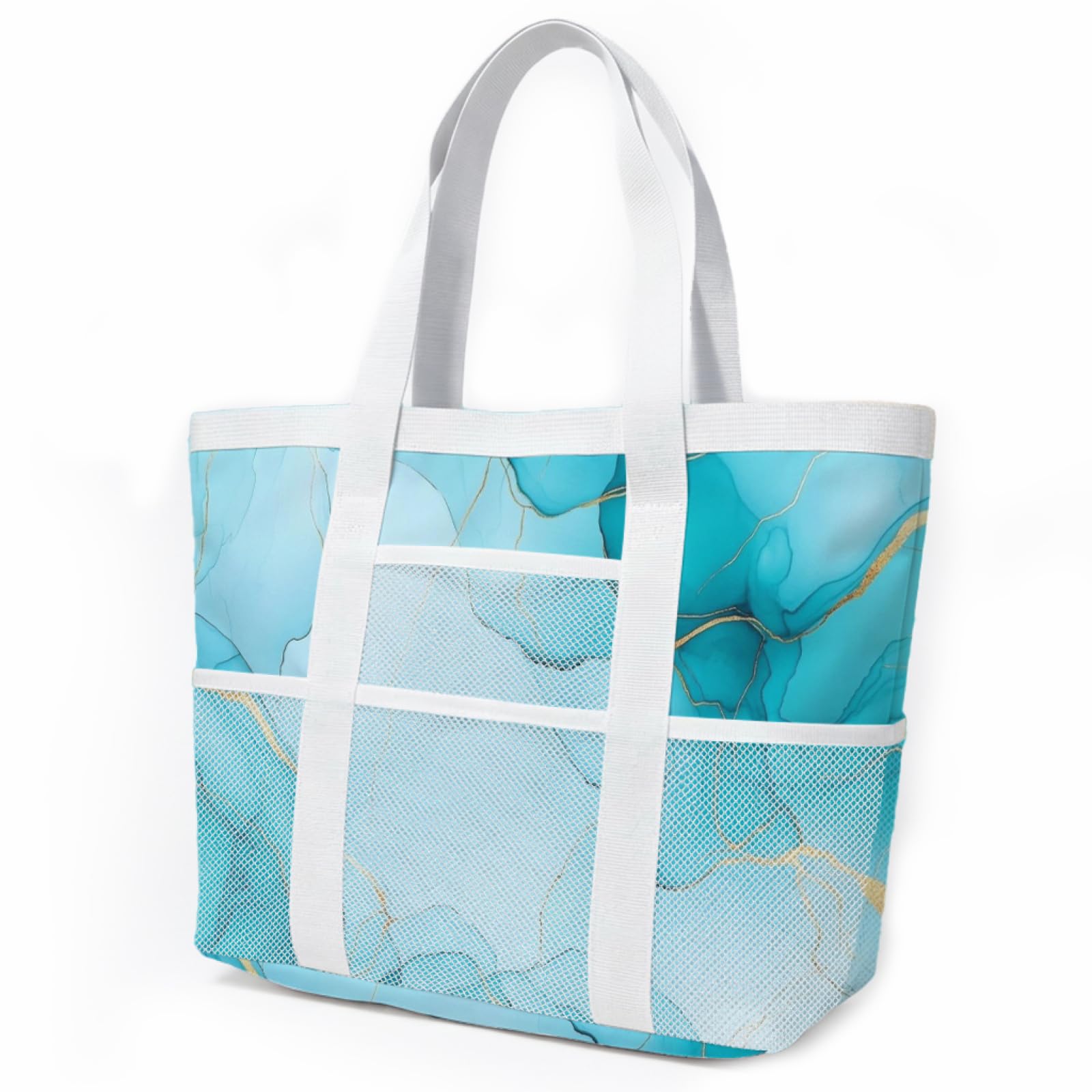 Borsa Mare Grande Borsa Mare Donna Resistente Beach Tote Bag Spiaggia Con Zip Shopping Bag Donna Borse Mare Pieghevole Leggera Borsone Piscina Viaggio