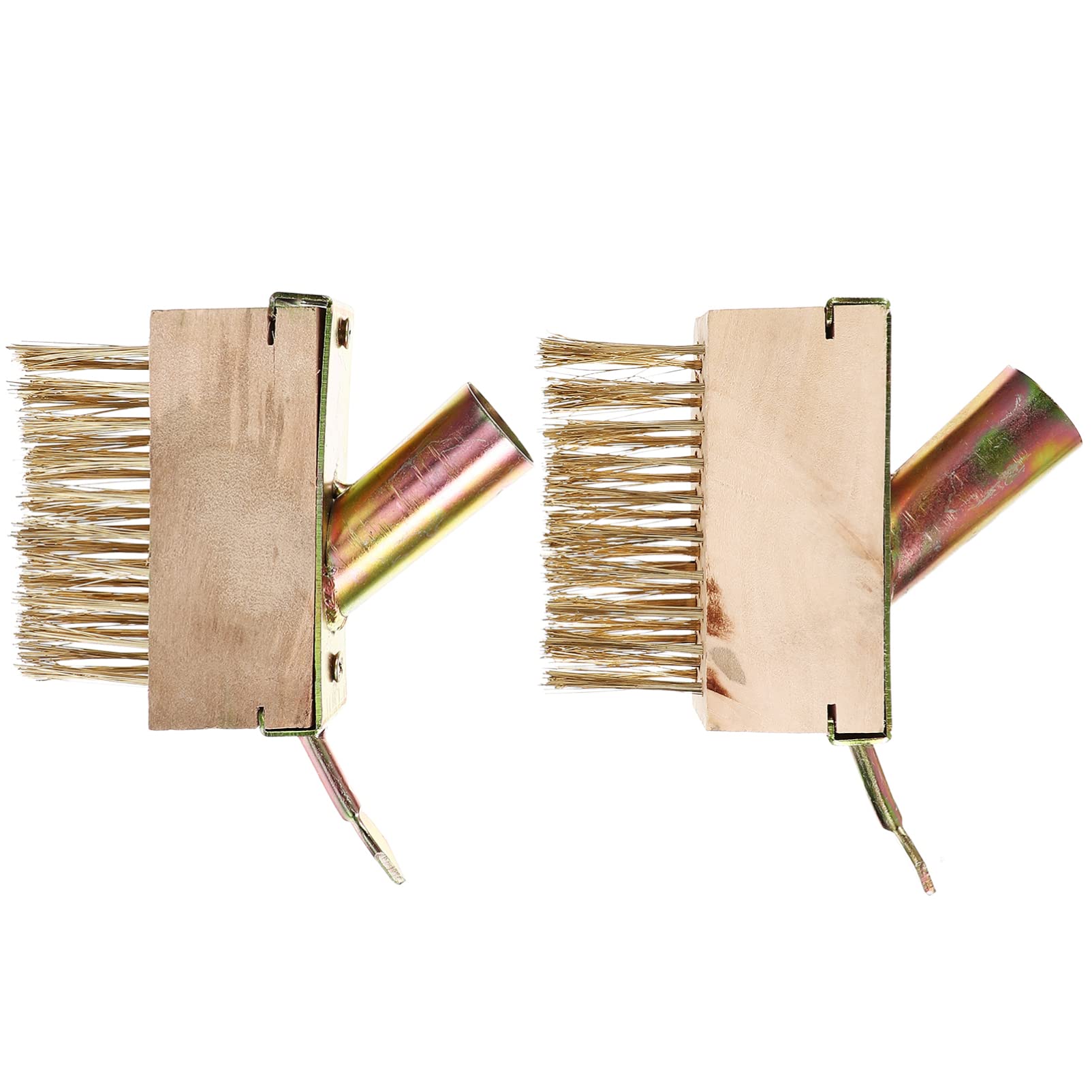 Yardwe 2pcs Wire Weeding Brush Flagstone Cleaning Brush Paver Cleaning Tool Scraper Parts Cleaner Concrete Floor Cleaner Block Paving Weeding Tool Paint Removal Long Handle Wood