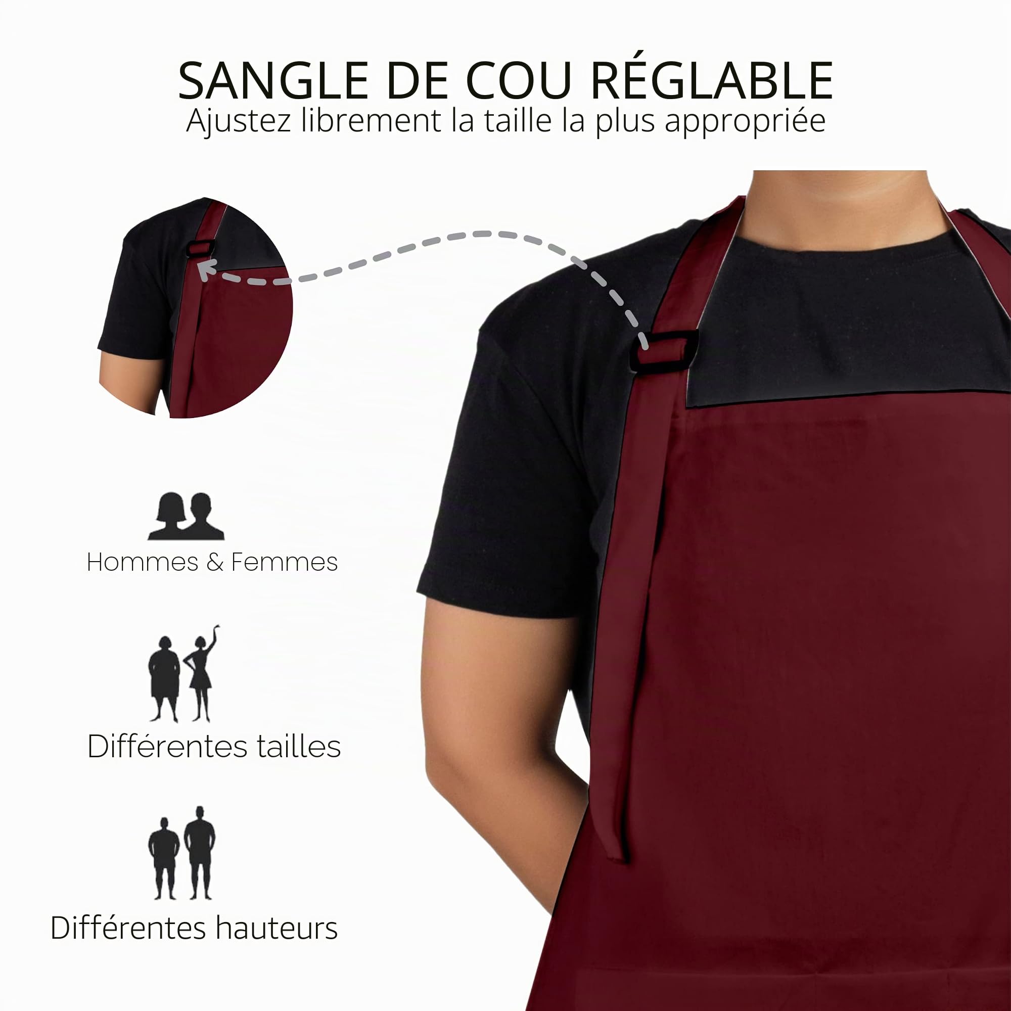 RAJRANG Cotton Apron with 3 Pockets, Solid Chef Apron Men and Women, 88 x 69 cm