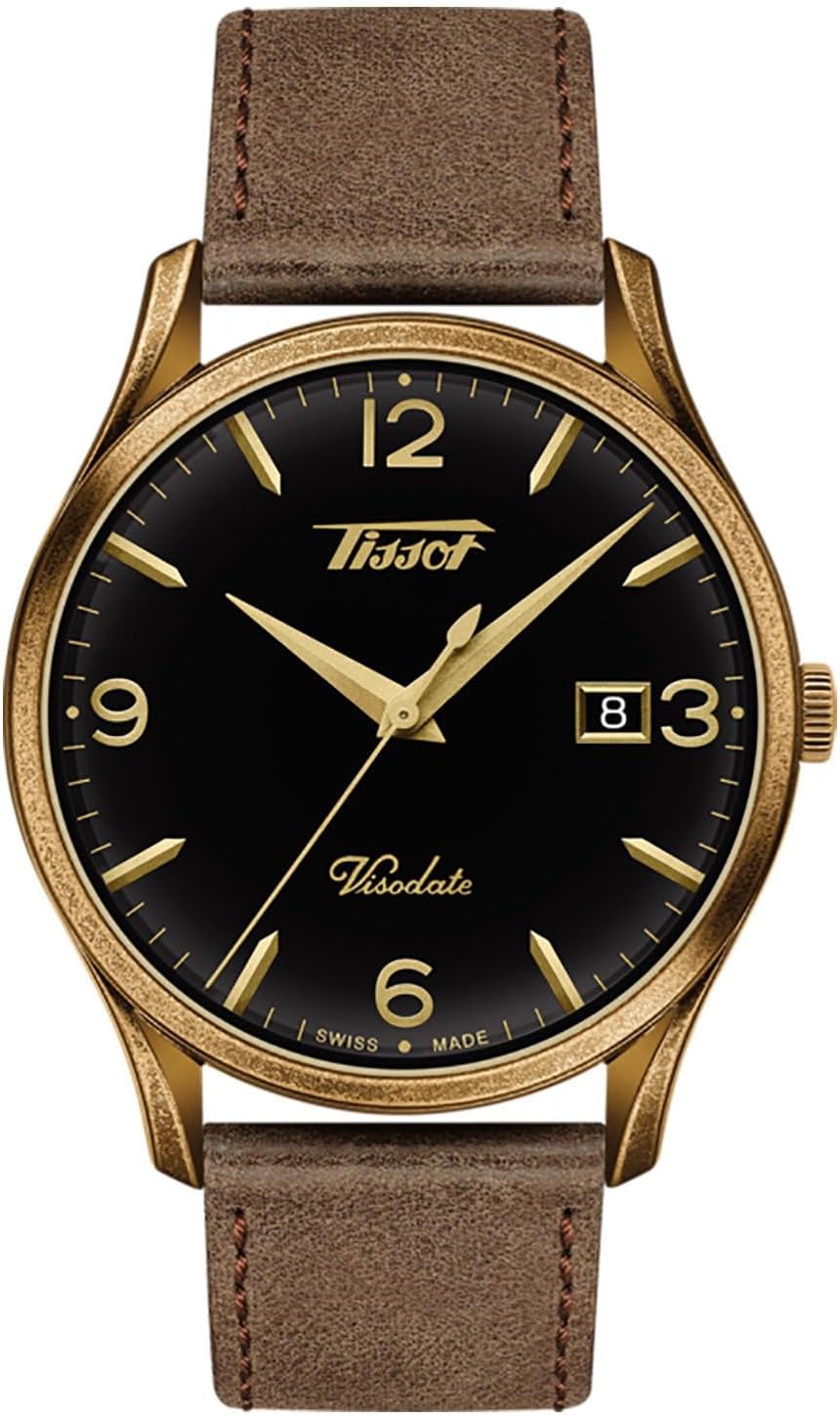 Tissot メンズ Heritage Visodate – T1184103605700 ブラウン/ゴールド ワンサイズ Amazonで販売中 Tissot メンズ Heritage Visodate – T1184103605700 ブラウン/ゴールド ワンサイズ Amazonで販売中