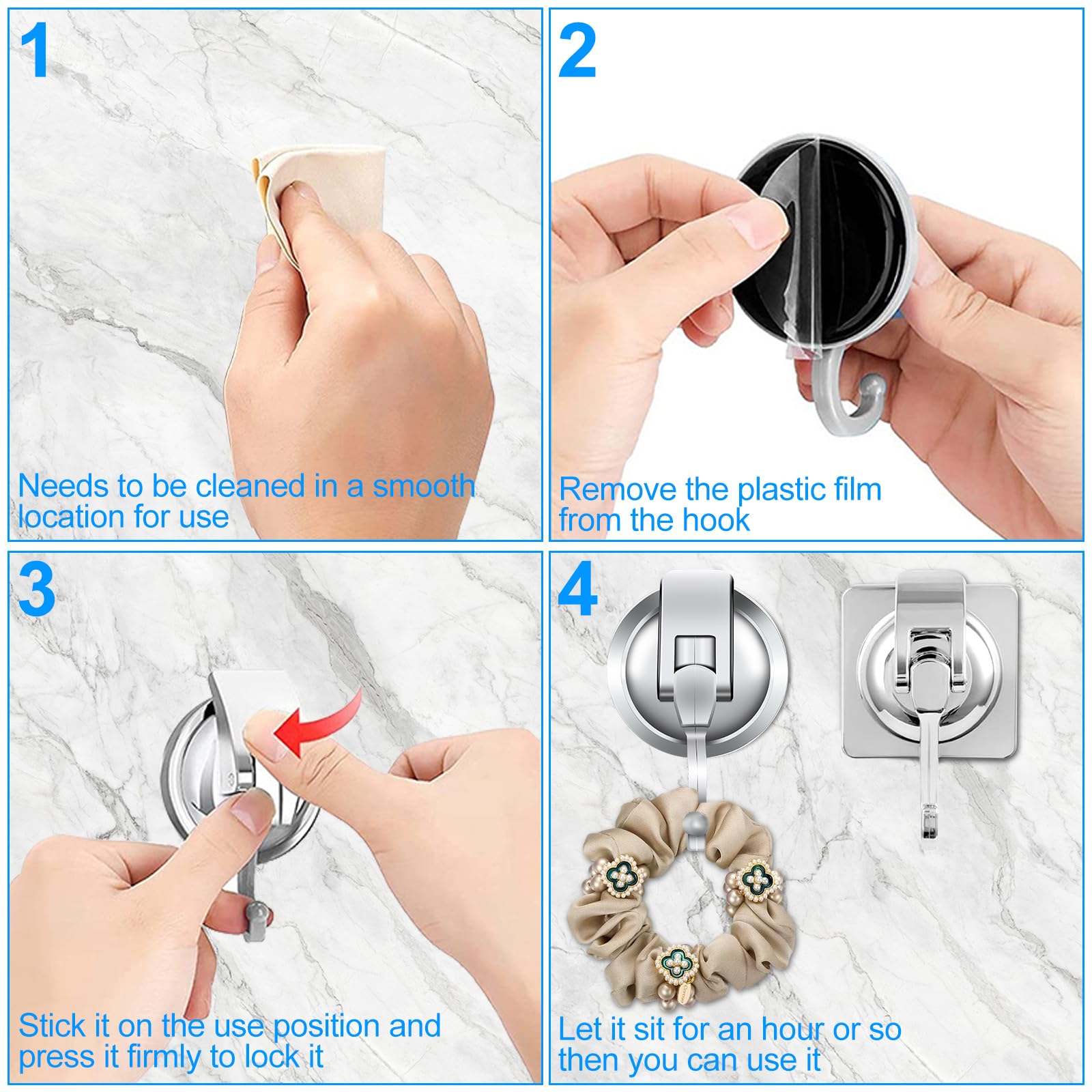 2 Pezzi Ganci Ventosa per Bagno Doccia Cucina Resistenti 5KG Senza Foratura Portasciugamani con Ventosa Ganci per Asciugamani Ganci Muro per Appendere