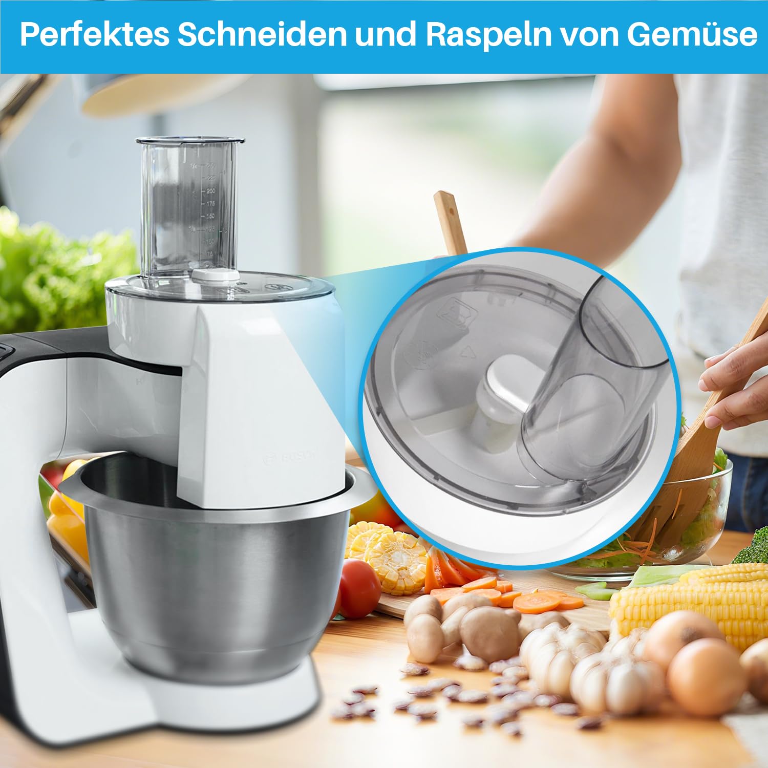 2 x Mitnehmer Flügelrad 160mm 630760 621923 für Bosch Küchenmaschine MUM5 MUMS MUMV MUZ5, Durchlaufschnitzlerflügel mit Kunststoffhülse für Küchenmaschine