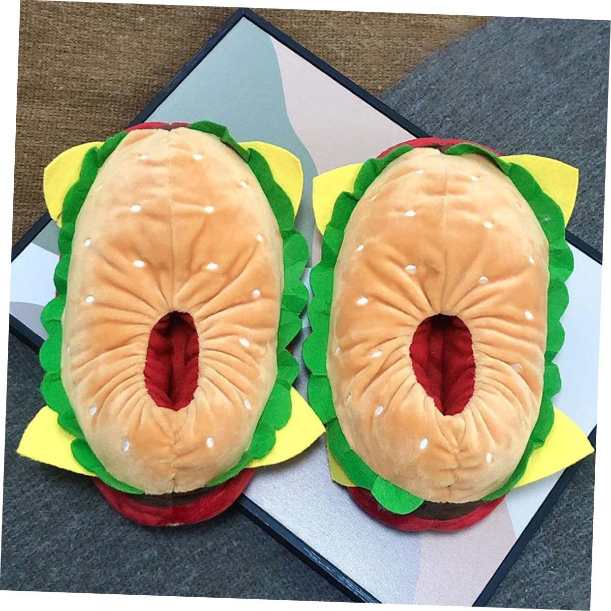 Hemobllo Pantuflas de Hamburguesa para Interior Talla 38, 1 Par, Tela