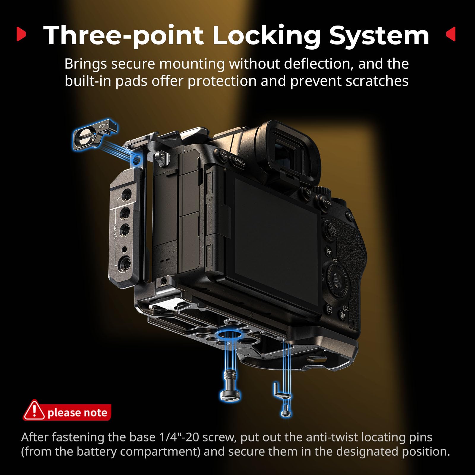 SMALLRIG A7 V / A7R V / A7 IV Kit de Base de Cage pour Sony Alpha 7 V/Alpha 7R V/Alpha 7 IV, avec Plaque de Dégagement Rapide pour Arca, Poignée Supérieure et Serre-Câble pour HDMI Inclus - 6025