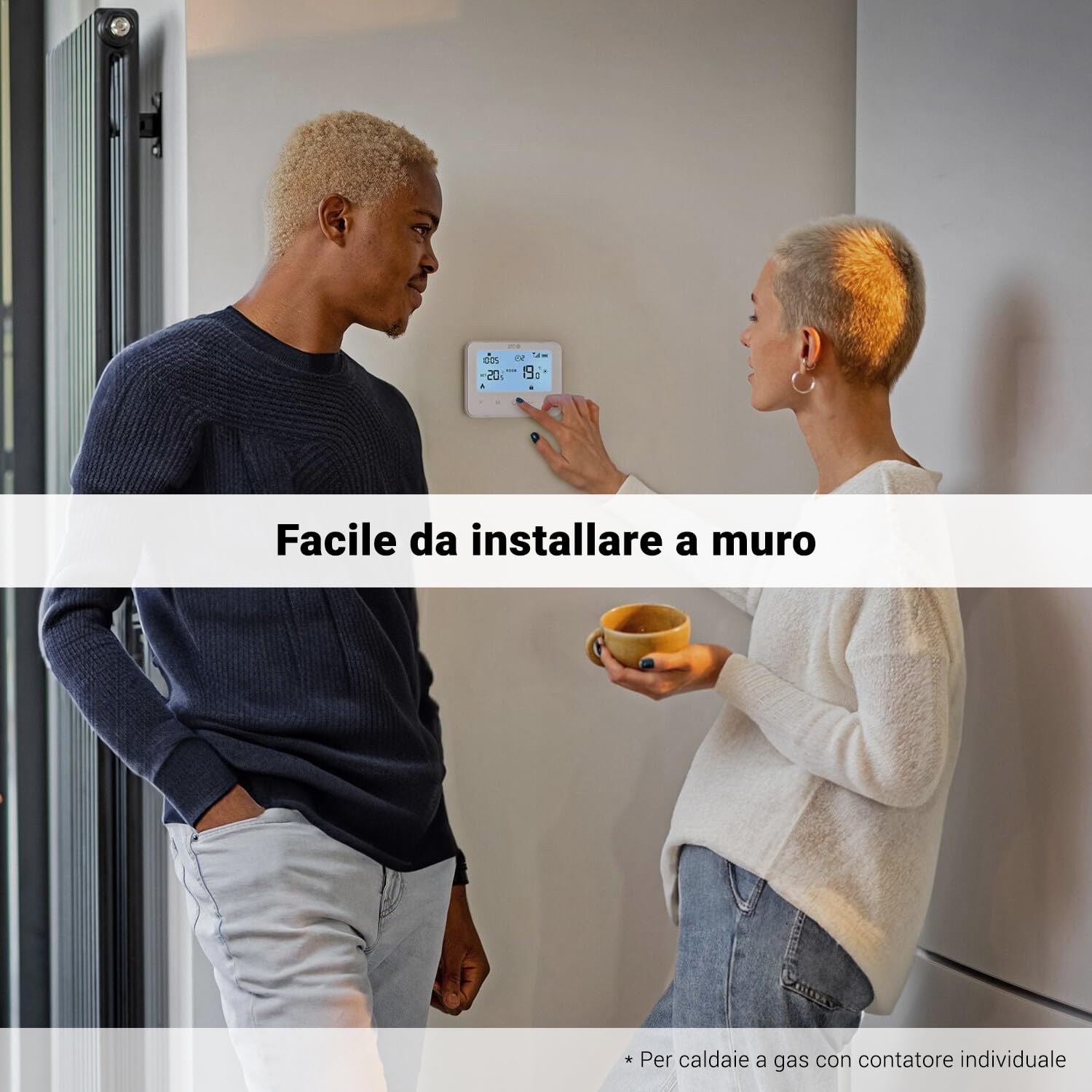 SPC Vesta Thermostat – Termostato riscaldamento WiFi per caldaia a gas, controllo intelligente tramite app, compatibile con Alexa/Google, rilevamento finestra aperta, programmabile e a parete – Bianco