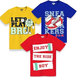 Berry Joy Boys Half Sleeves Regular Fit Graphic Printed Tshirt Price In India