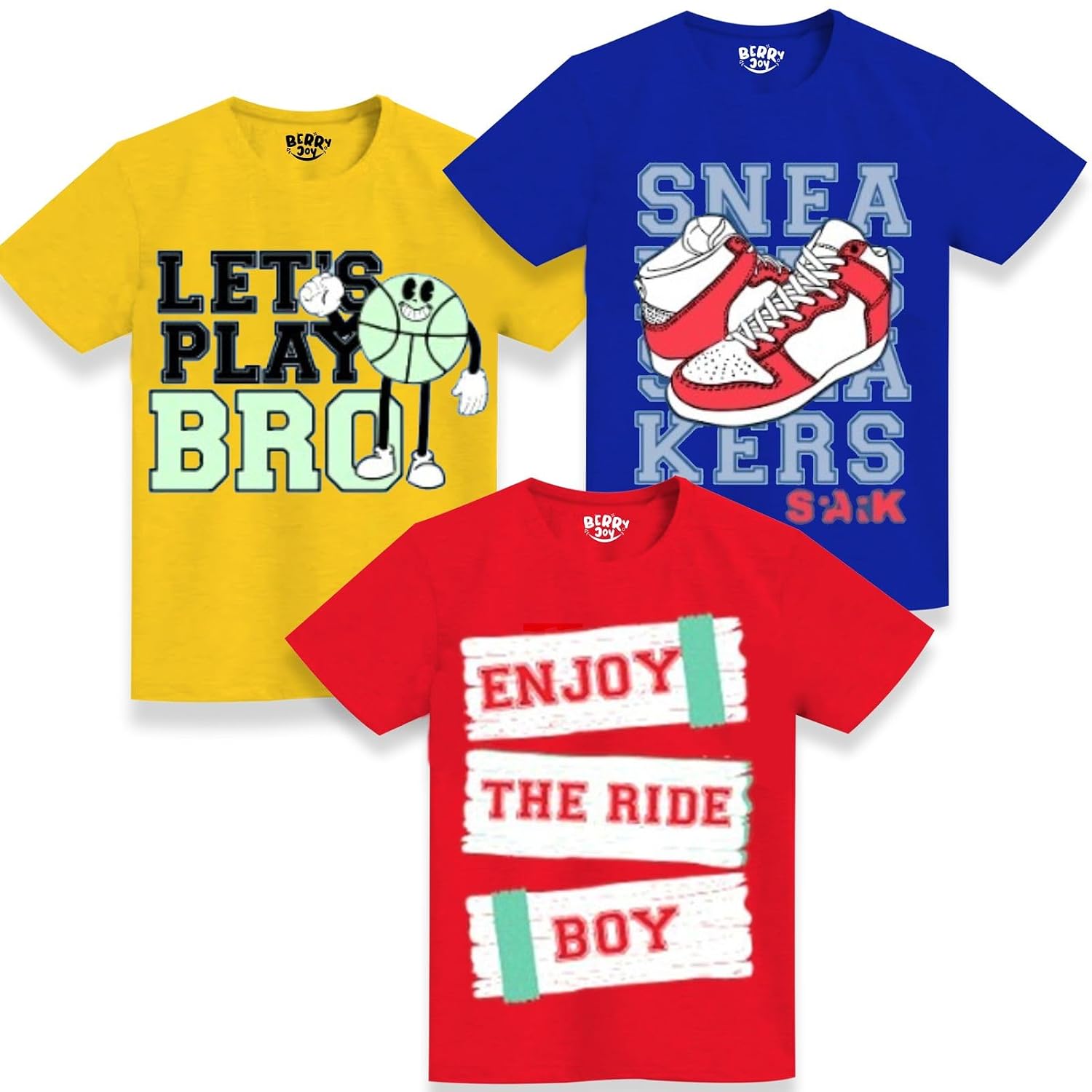 Berry Joy Boys Half Sleeves Regular Fit Graphic Printed Tshirt - Review, Price and Buying Guide