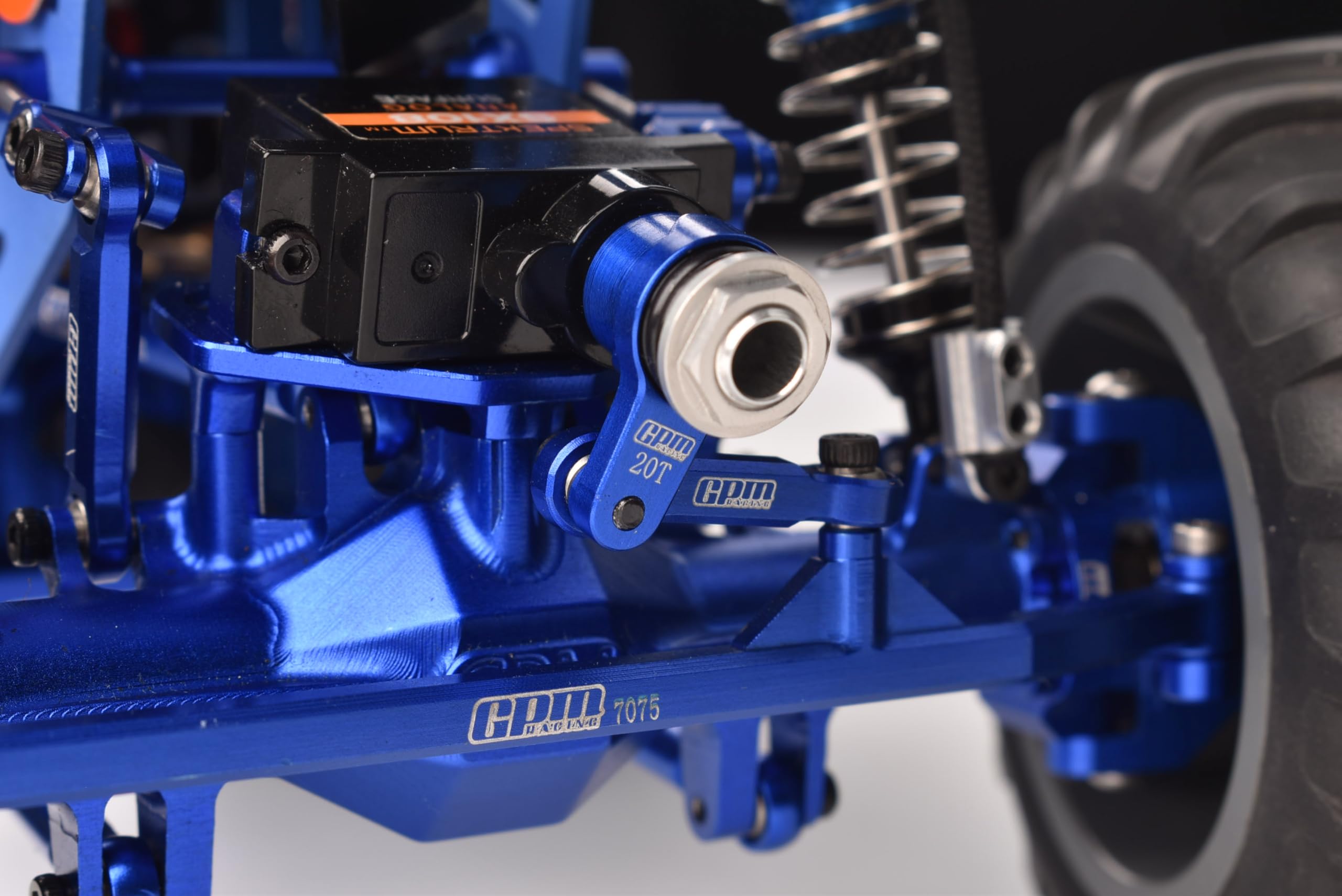 Aluminum 7075 20T Servo Horn with Built-in Spring for Losi 1/18 Mini LMT 4X4 Brushed Monster Truck RTR-LOS01026 Upgrade Parts - Blue