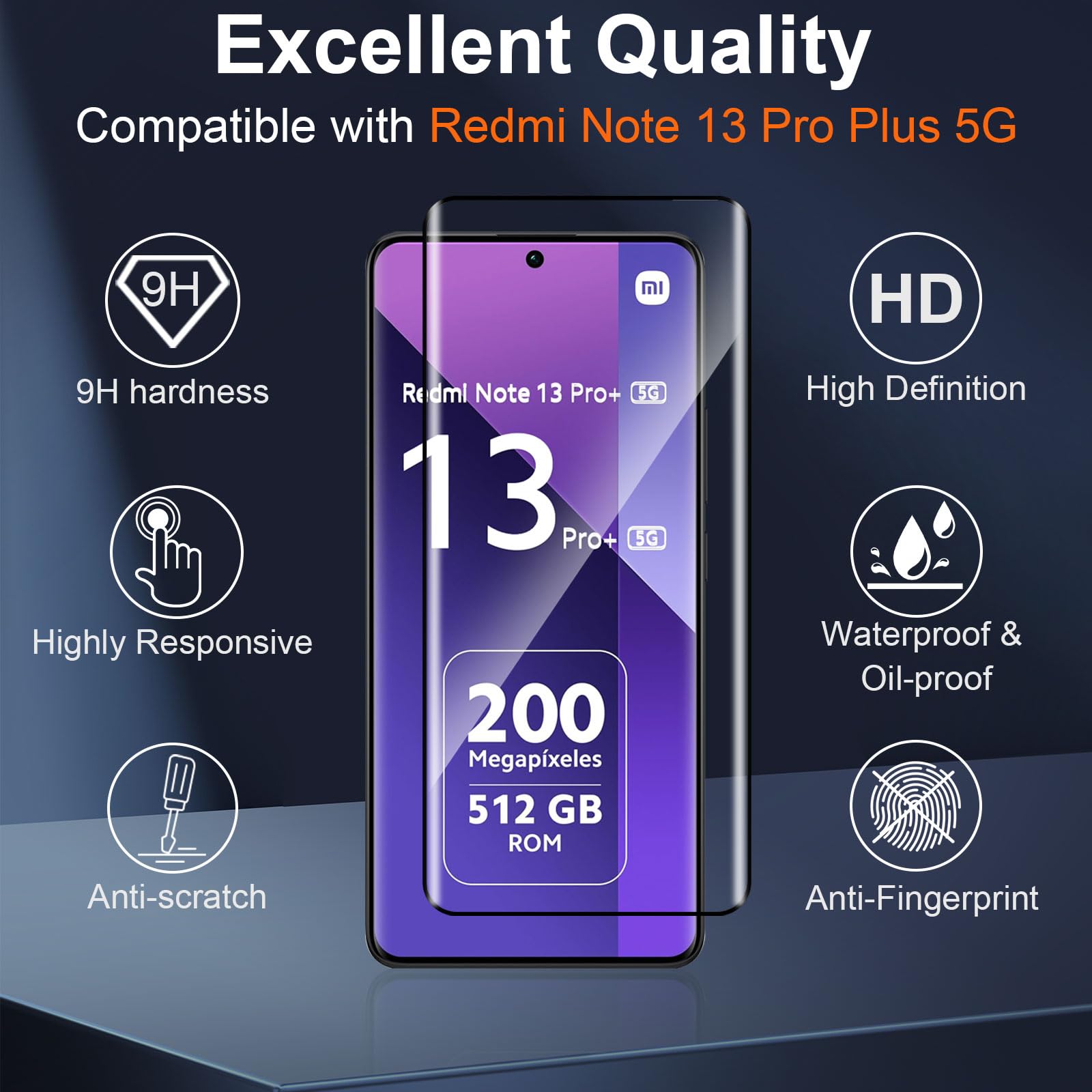QULLOO Pellicola Fotocamera per Xiaomi Redmi Note 13 Pro 4G, 9H Vetro Temperato Lente Protettiva, HD Chiaro Protezione Fotocamera, Anti-Graffio Protezione Obiettivo Della - 3 Pezzi