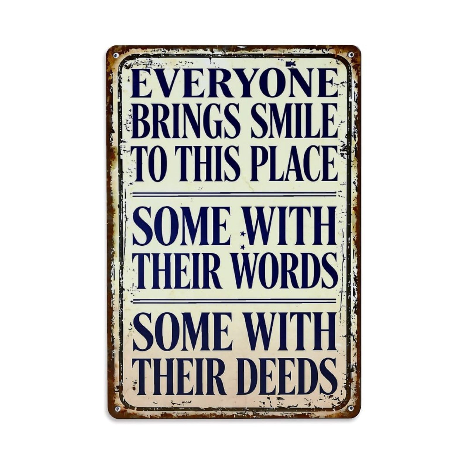 Nestemfo Vintage Everyone Brings Smile To This Place Tin Sign Metal Sign, Living Room,Bar, Home, Bedroom Wall Decor,Retro Metal Poster 8X12 Inches