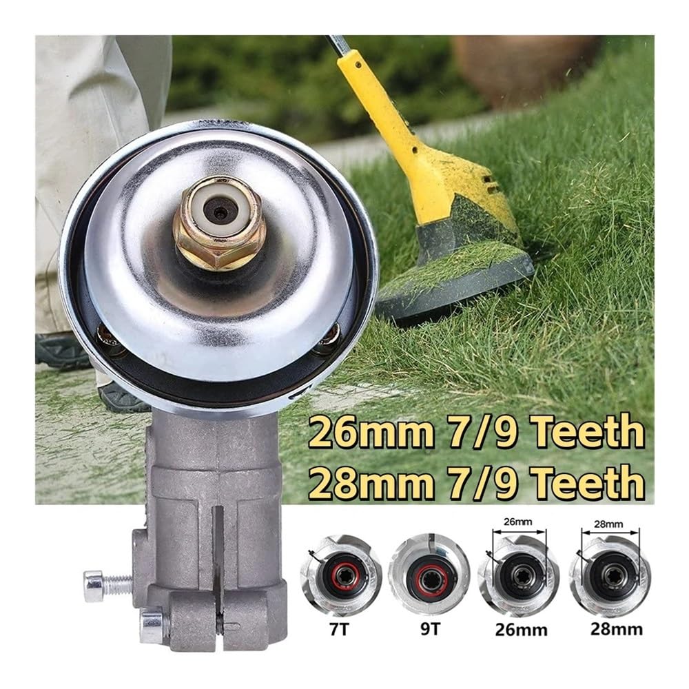 Cabezal de Engranajes 26 mm y 28 for desbrozadora, Apto for reemplazar Cabezal, cortadora césped, Herramienta jardinería, 7 9 Dientes(26mm 7T)