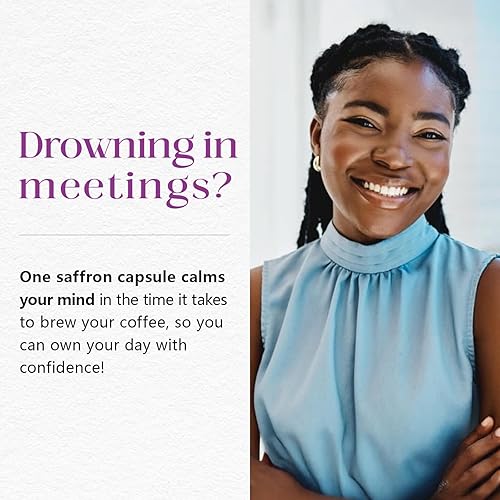 Miniatura 2 de Suplementos de azafrán, cápsulas de extracto de azafrán 100% puro de 88.5 mg  Apoyo energético para los ojos para mujeres y hombres, sin OMG y sin