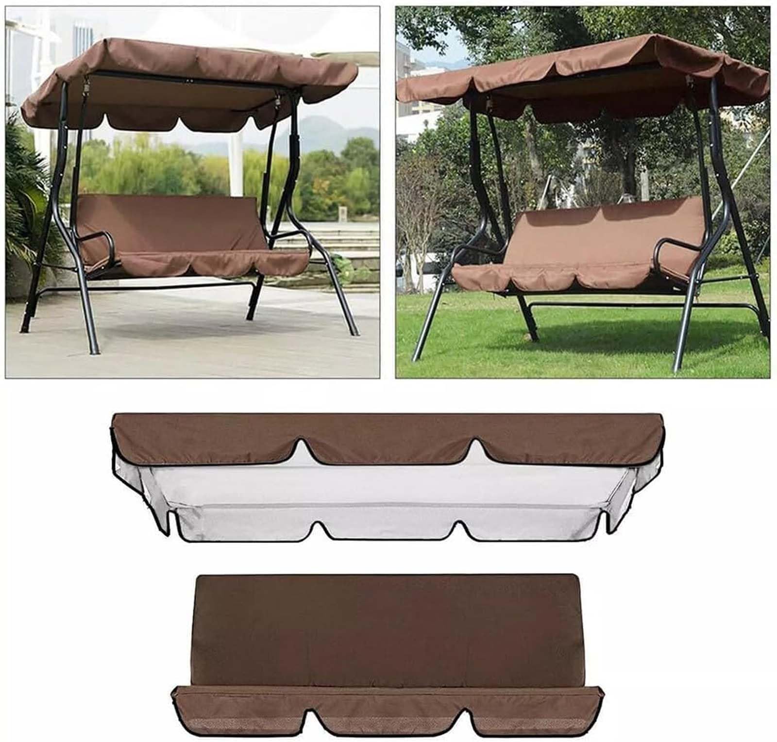 Set di ricambio per dondolo da giardino, tessuto Oxford 210D, 3 posti, impermeabili, resistenti al sole, per protezione dei mobili da esterno