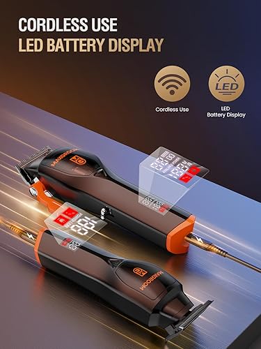 Miniatura 6 de Cortadora de pelo profesional para hombres, motor magnético de 9000 RPM, cuchillas DLC inalámbricas, recortadora de barba, kit de corte de pelo,