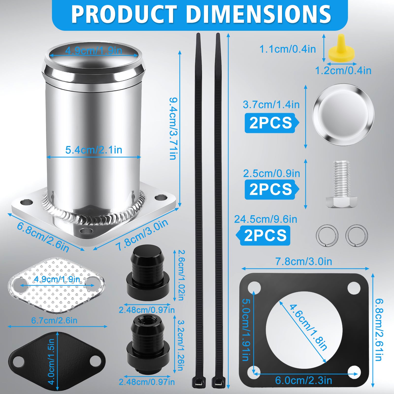 KAOLALI Kit di rimozione valvola EGR compatibile con 3 E46, 5 E60, E61, 7 E65, kit di rimozione valvola EGR per X3 E80, X5 E53 con motori 3.0 M57N, 1171778999, 1117804379