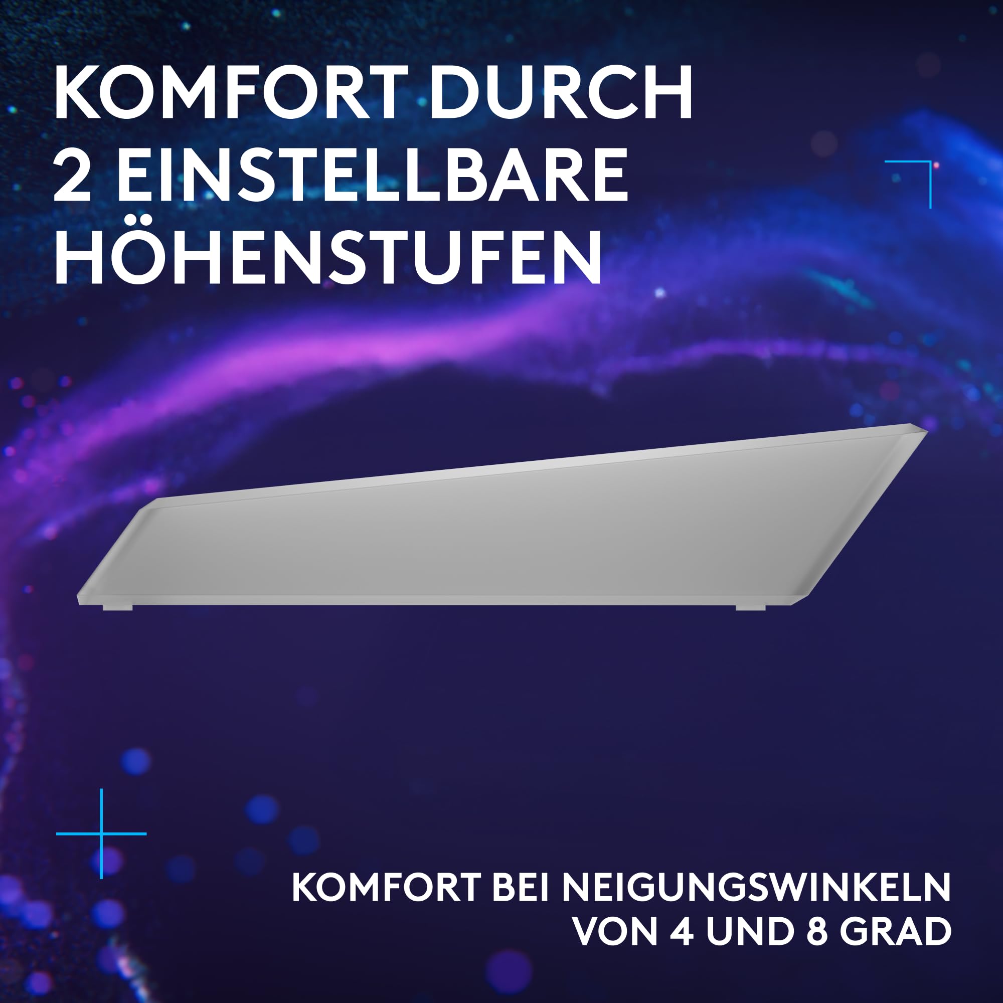 Logitech G G512 X PALM REST 98, LIGHTSYNC RGB Acryl-Handballenauflage | Lichtleistenverstärkung, lasergraviert, Premium-Support für die Gaming-Tastatur G512 X 98 - Transparent