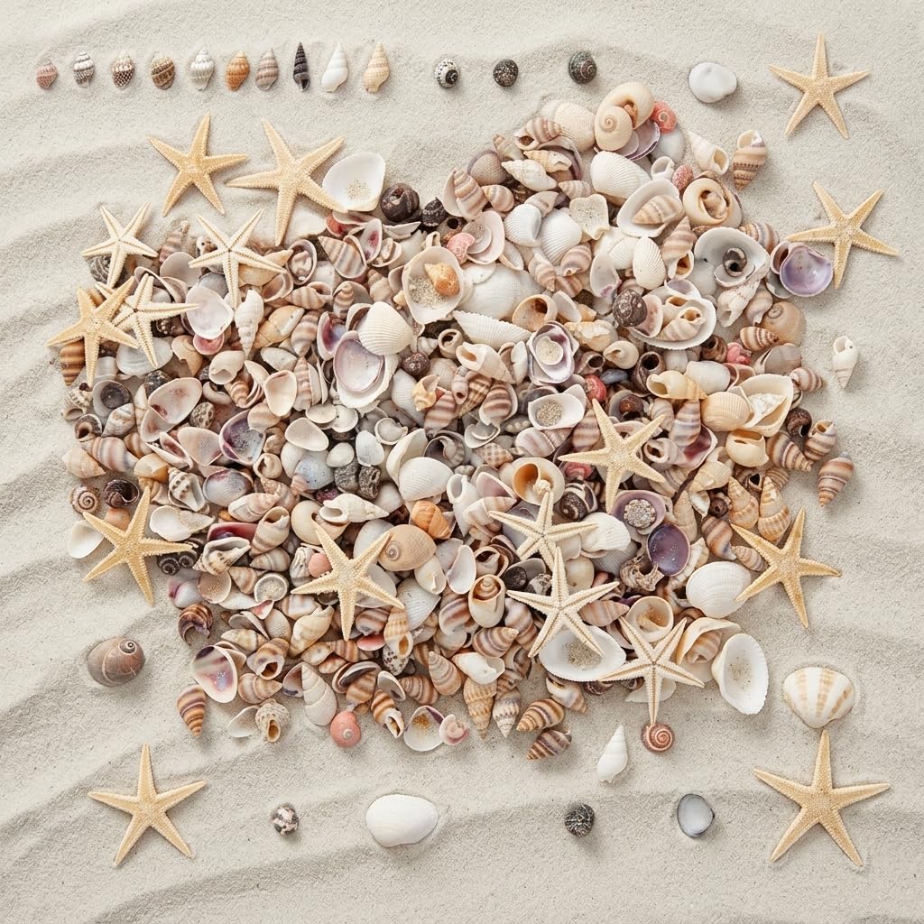 PATPAT® Small Seashells Set Decor Mixed Mini Shells with Starfish for DIY-picture-32
