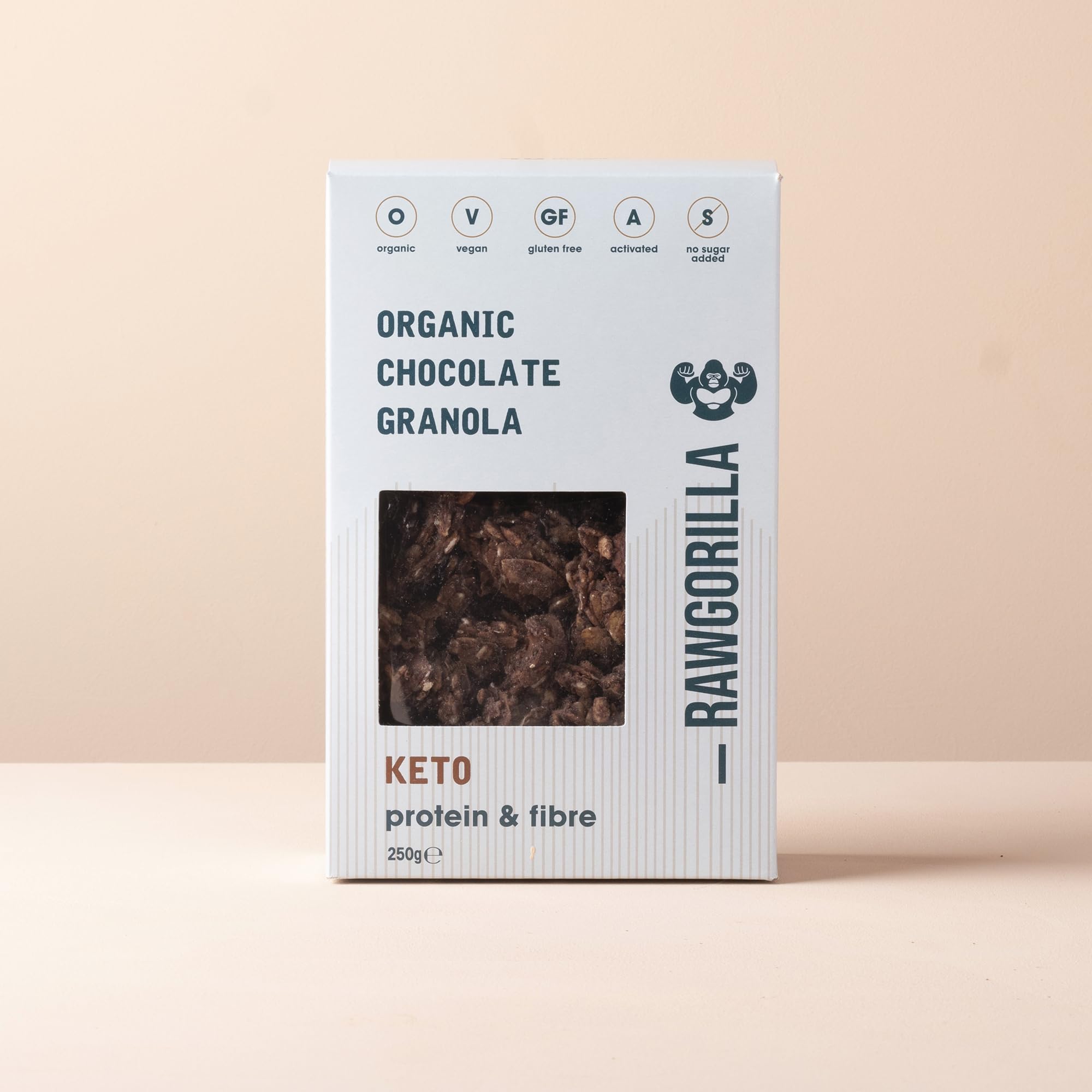 Raw Gorilla Granola Keto Con Cacao, 250 Gramo