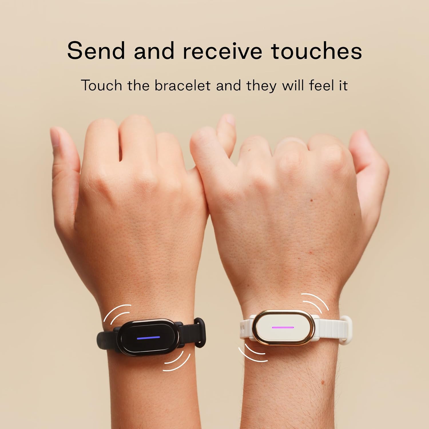 BOND TOUCH 4 - Long Distance Relationship Bracelets for Couples (Set of 2) - Feel Each Other's Touch Across Any Distance | Long Distance Relationship Gift for Couples | Matching Couple Bracelets