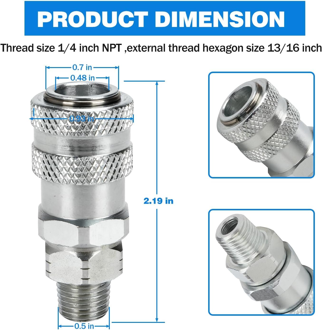Fuel System Priming Pump Quick Connect Coupler Fitting for Compu-Check, Replacement for OTC 5869-1 J-47912-QC, for Detroit Diesel S60, Cummins, Caterpillar, MBE900, MBE4000 Engines