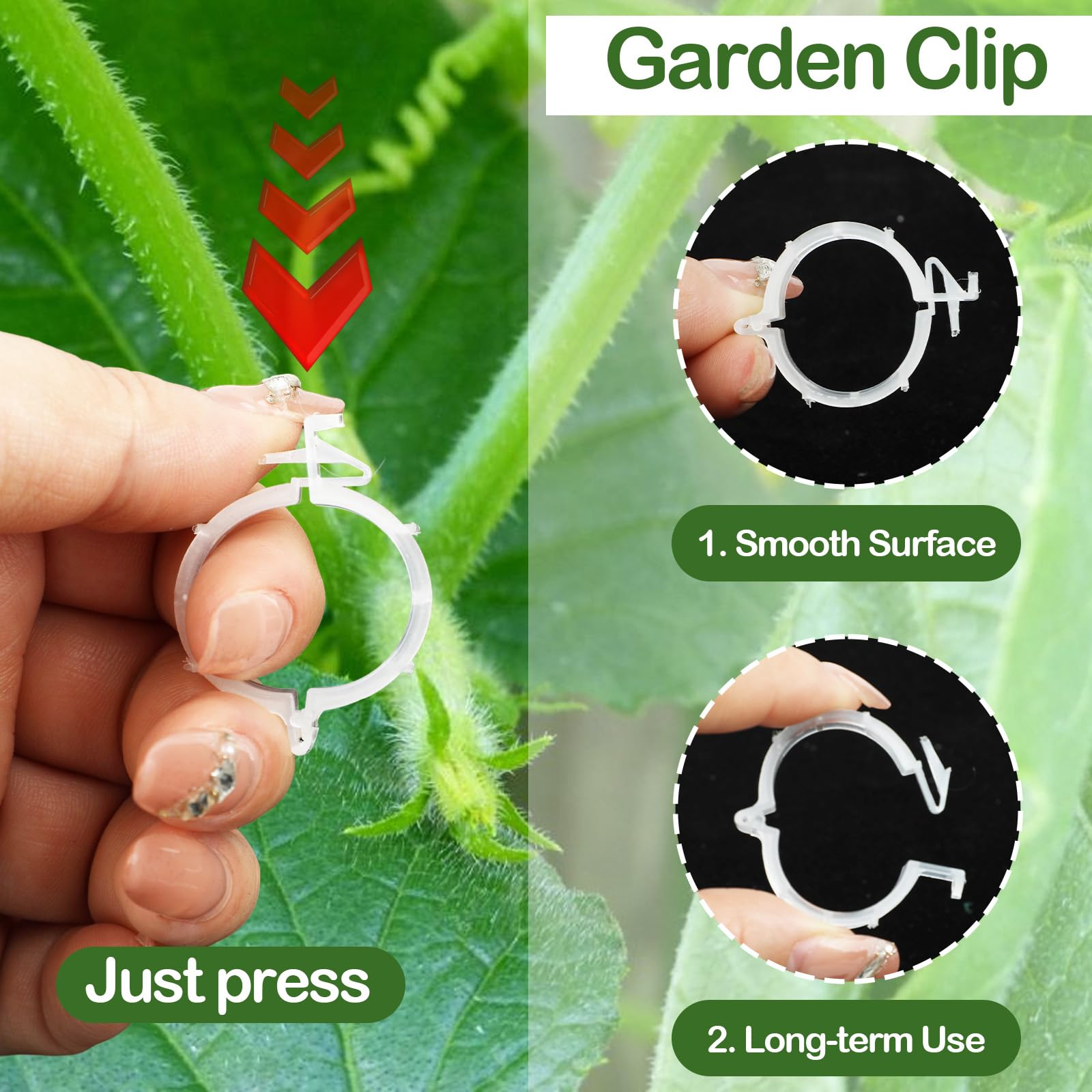 100 clip di supporto per piante, clip in plastica sicura per supporto vite uva, clip per pomodoro per graticcio per crescere in posizione verticale e più sana, clip da giardino per uso esterno interno