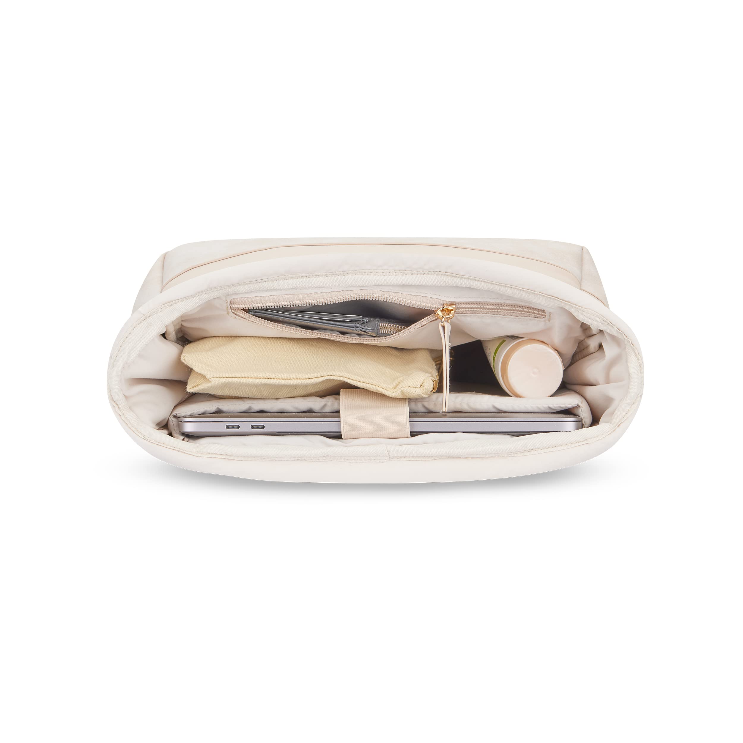 Expatrié Rucksack Damen Beige - Adele - Rolltop Tagesrucksack Elegant für Uni Fahrrad Arbeit - Eleganter Laptop Backpack Groß Frauen - Wasserabweisend