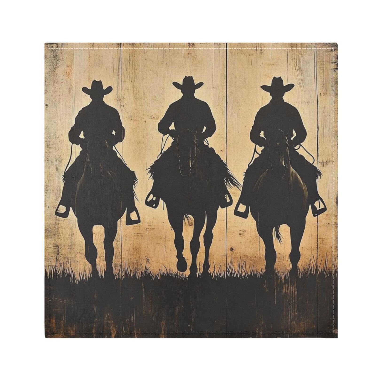 Ttgoth Cowboys Cloth Napkin Set of 4 Washable & Reusable Dinner Napkins for Dining Table, Banquets, Wedding, Party, 50x50 cm