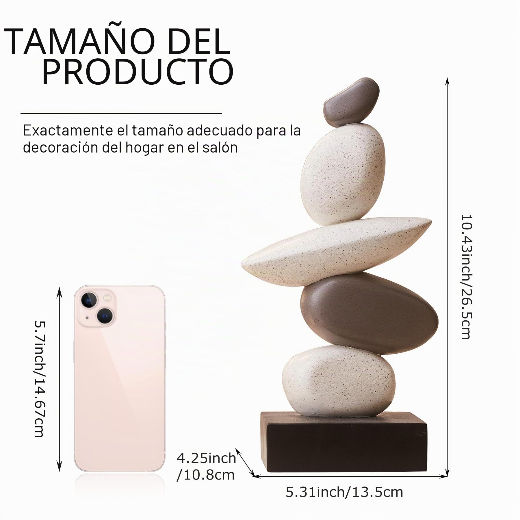 Esculturas de piedra arenisca decoración para sala de estar, estatua de piedra de resina moderna para decoraciones de mesa de café, escultura blanca y gris para decoración de estantería, regalos para