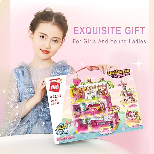 Miniatura 5 de Kit de juguetes de construcción de casa 3 en 1 para niña, compatible con ladrillos Lego, gran regalo para niñas de 8 a 12 años (580 piezas)