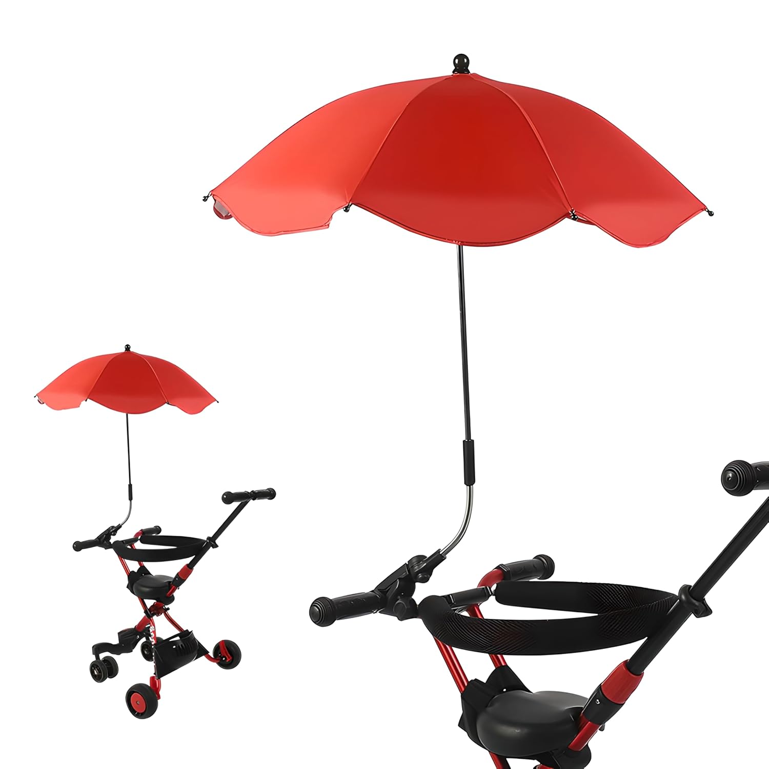 Universal Baby Stroller Sun Shade, Waterproof Umbrella with Holder Clip, for Strollers, Bikes (Deep Blue)