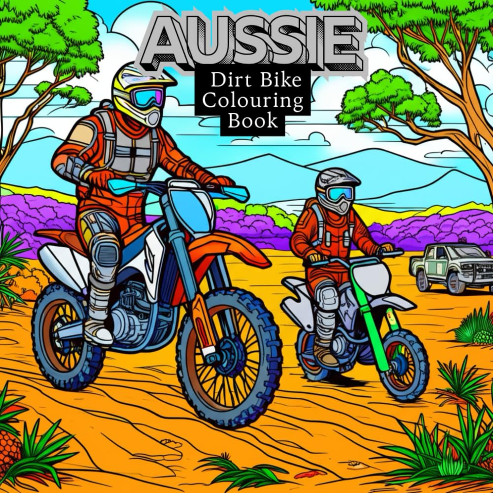 Aussie Dirt Bike Colouring Book: Motocross