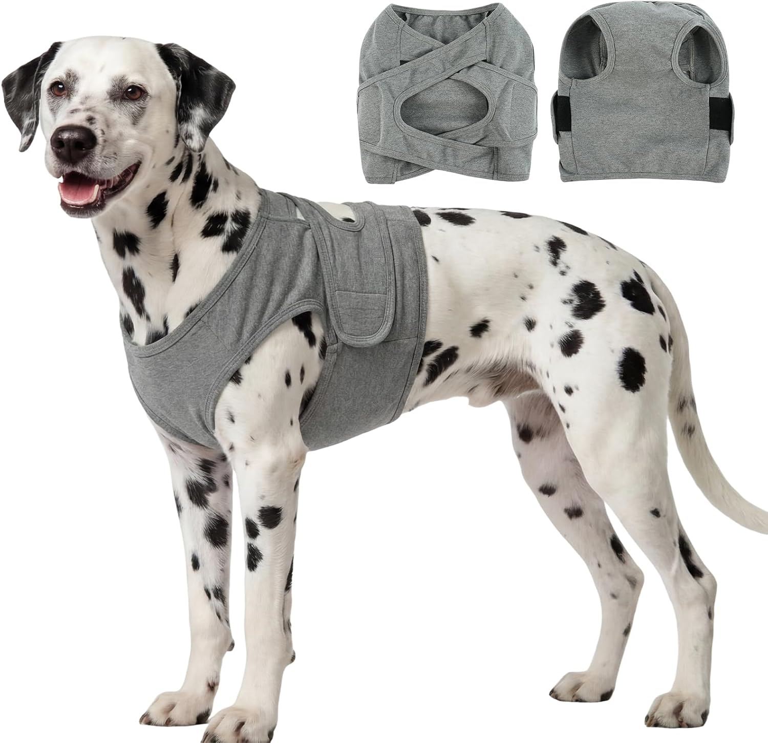 DORA BRIDAL Dog Surgery Recovery Suit, Chest Wound Cover Surgical Suits for Dogs, Sleeveless Protective Shirt, Anti-Licking E-Collar & Cone Alternative for Dogs Cats (Grey, XL)