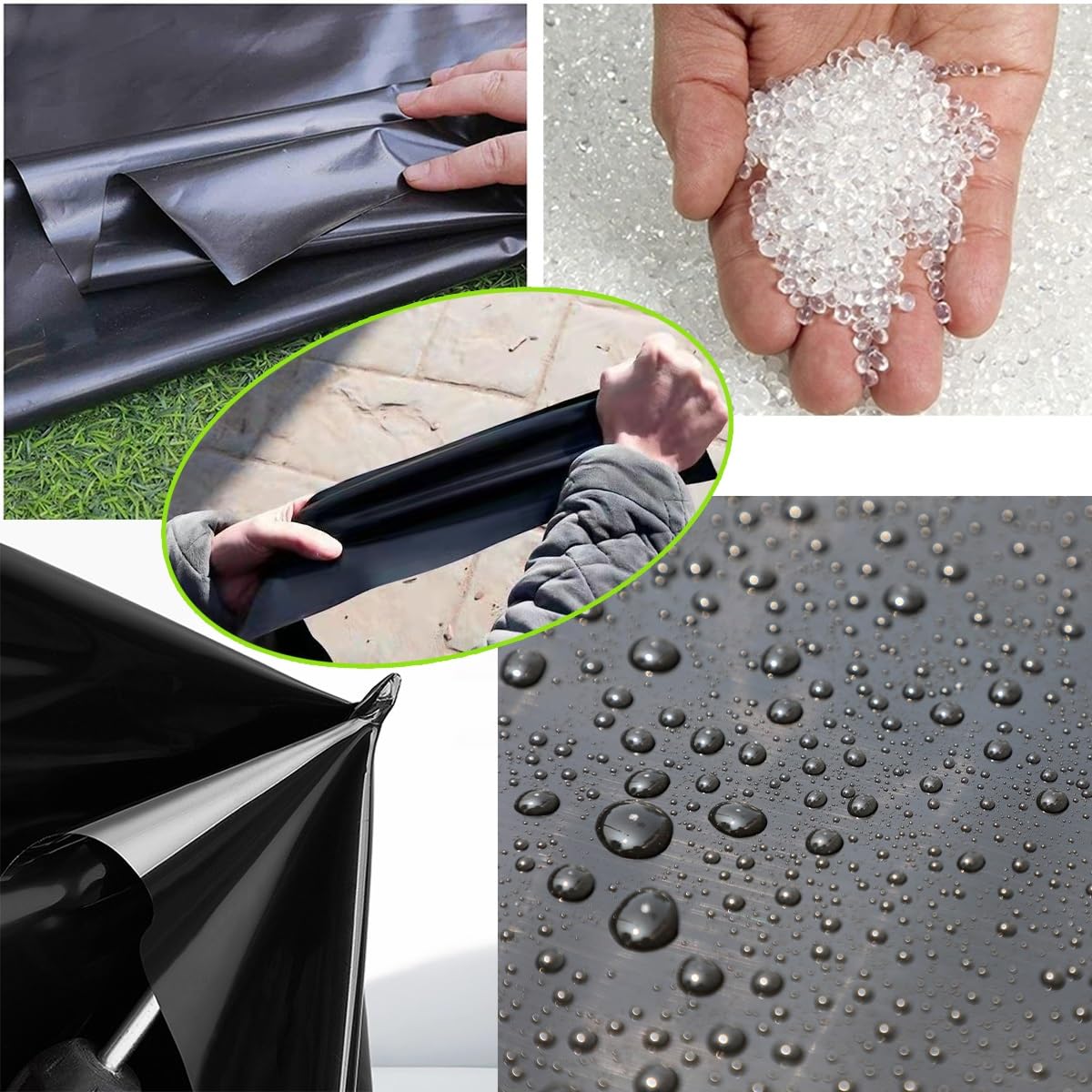 Revestimiento de Estanque 3x5m HDPE Lona para Estanque 8x6m 7x7m 15x10m resistente a los rayos UV y a la intemperie 0.12mm Lámina para Estanque De jardín pour Bassin Koi Cascades d'eau ( Tamaño : 4x4m