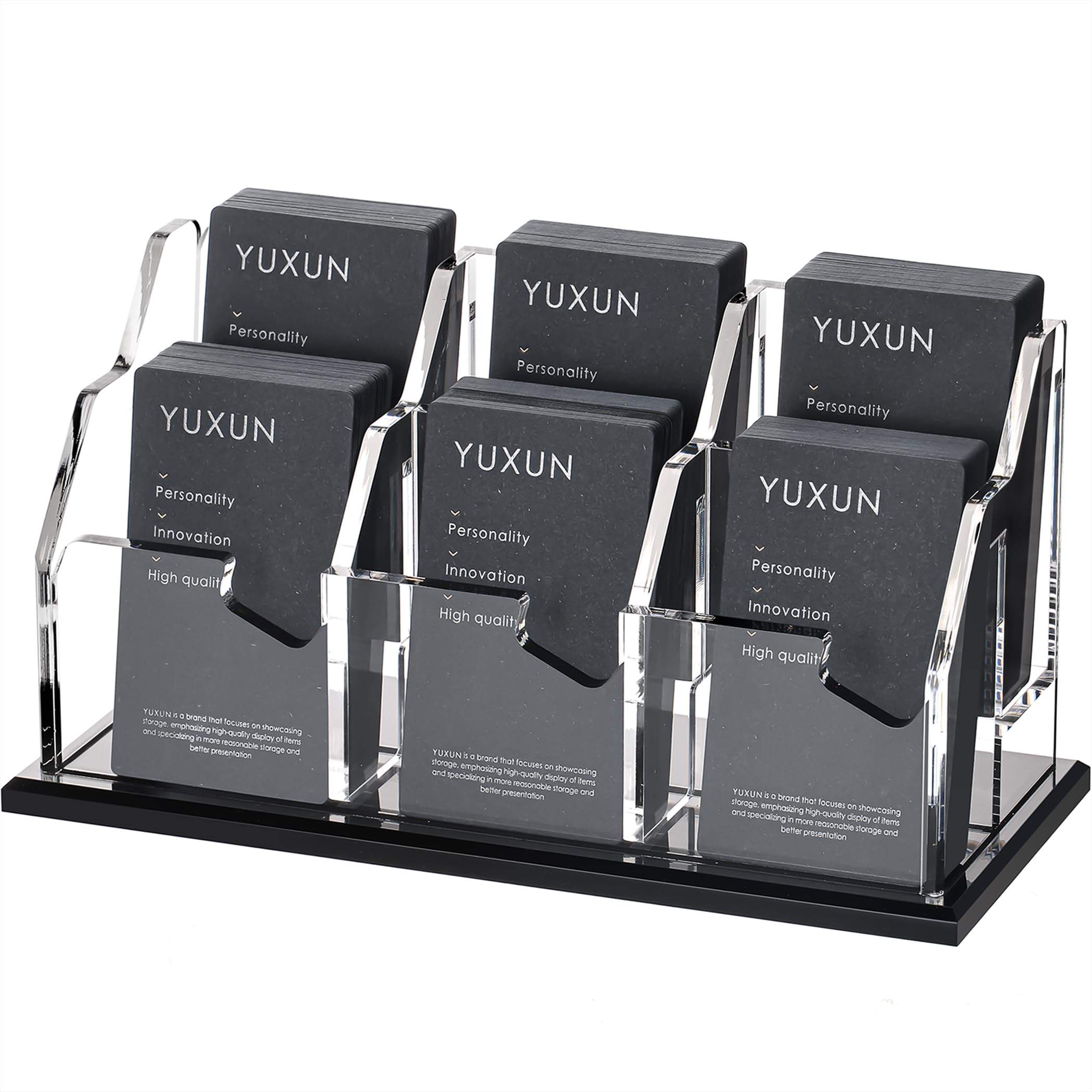 YUXUN Tarjetero vertical negro con 6 ranuras