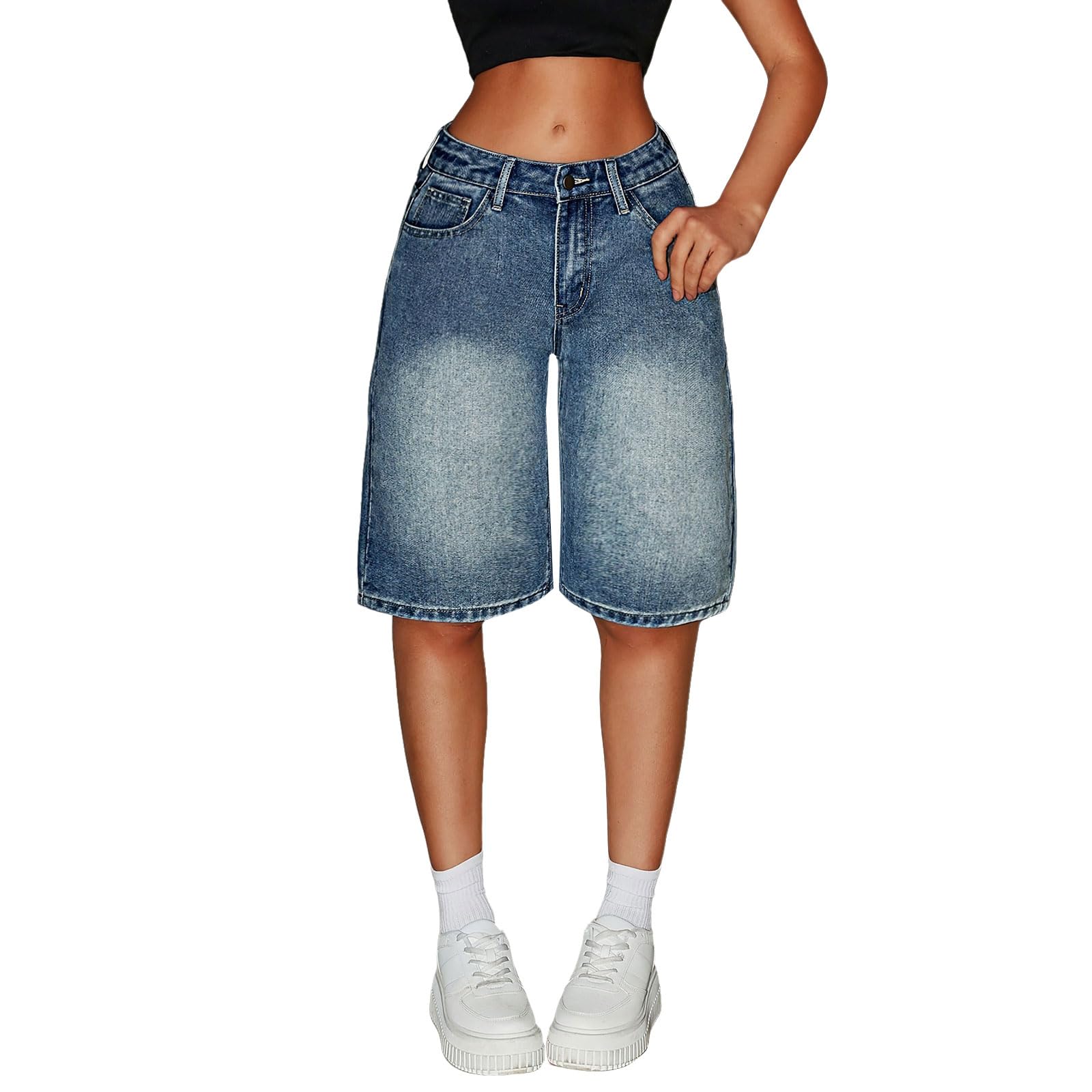 Bermuda da bambina, lunghezza al ginocchio, gamba larga | Casual Estate Elastico in Vita Bambini Moda Scuola Tasche Vita Alta Bambini Vacanze Ragazzi Streetwear Pantaloni Corti