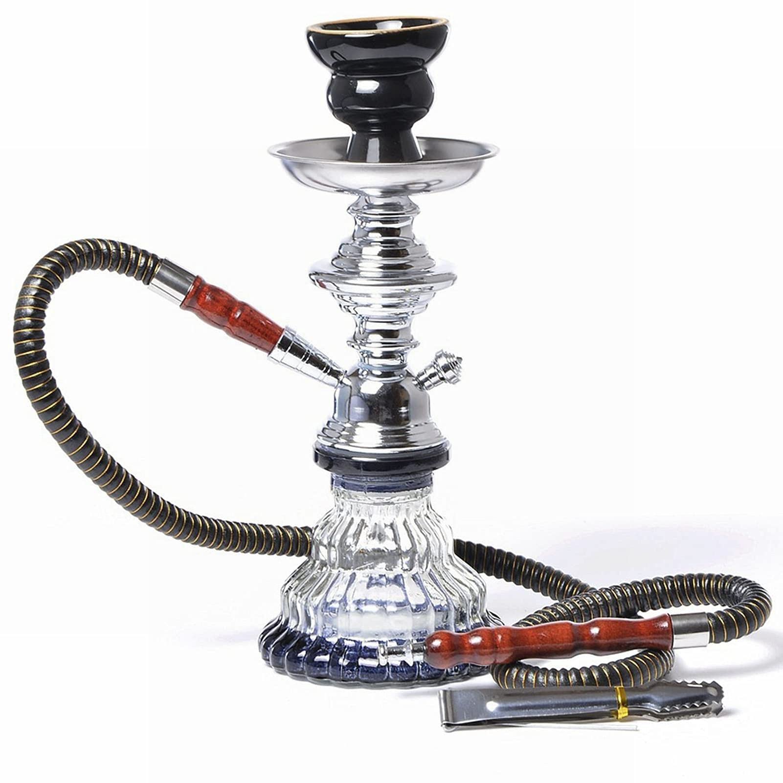 Juego De Shisha, Narguile De Cristal Moderno De Lujo Con Manguera De Narguile De Silicona Lavable, Pinzas De Carbón Con Estilo, Accesorios Para Narguile, Etc.