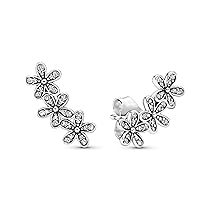 PANDORA Orecchini a bottone con margherita in argento con zirconi cubici trasparenti