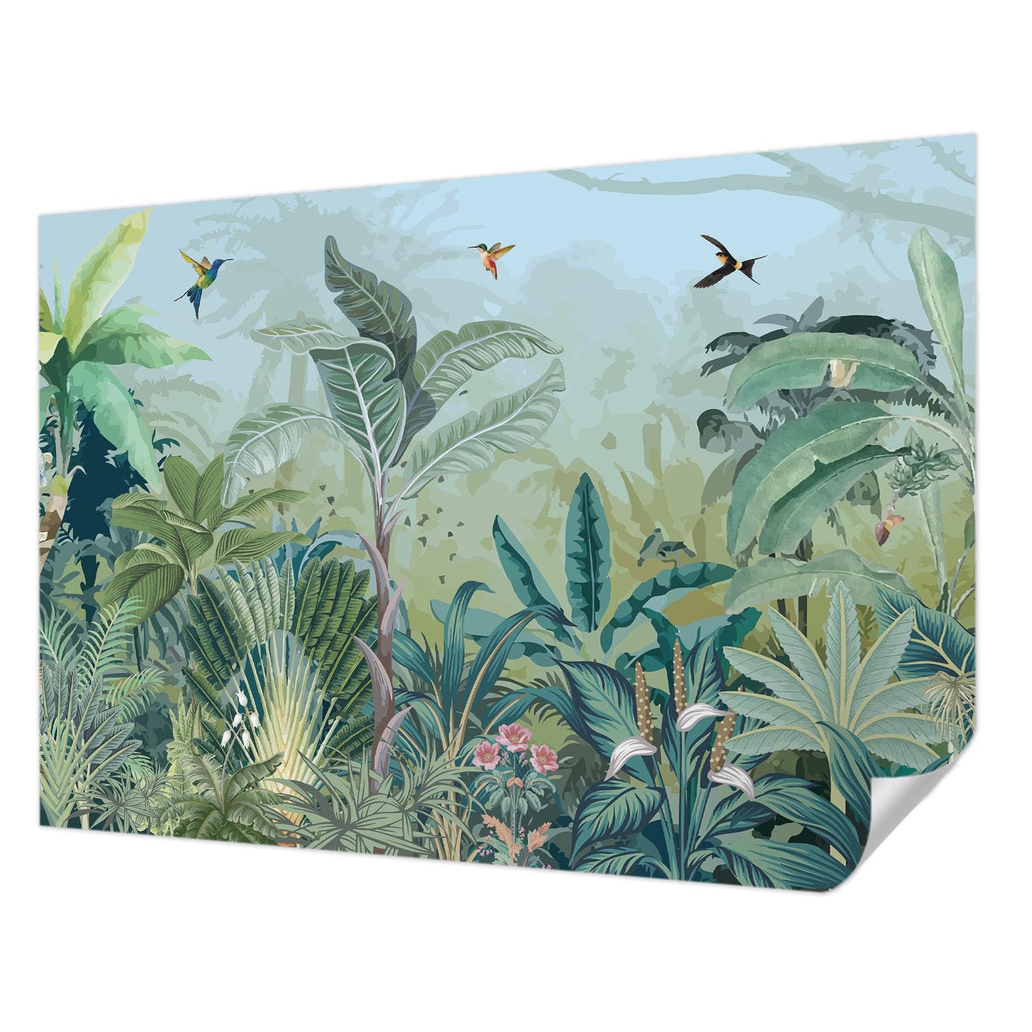 Papier Peint Auto-Adhésif 312x219 Panoramique Décoration Murale Nature Tropicale