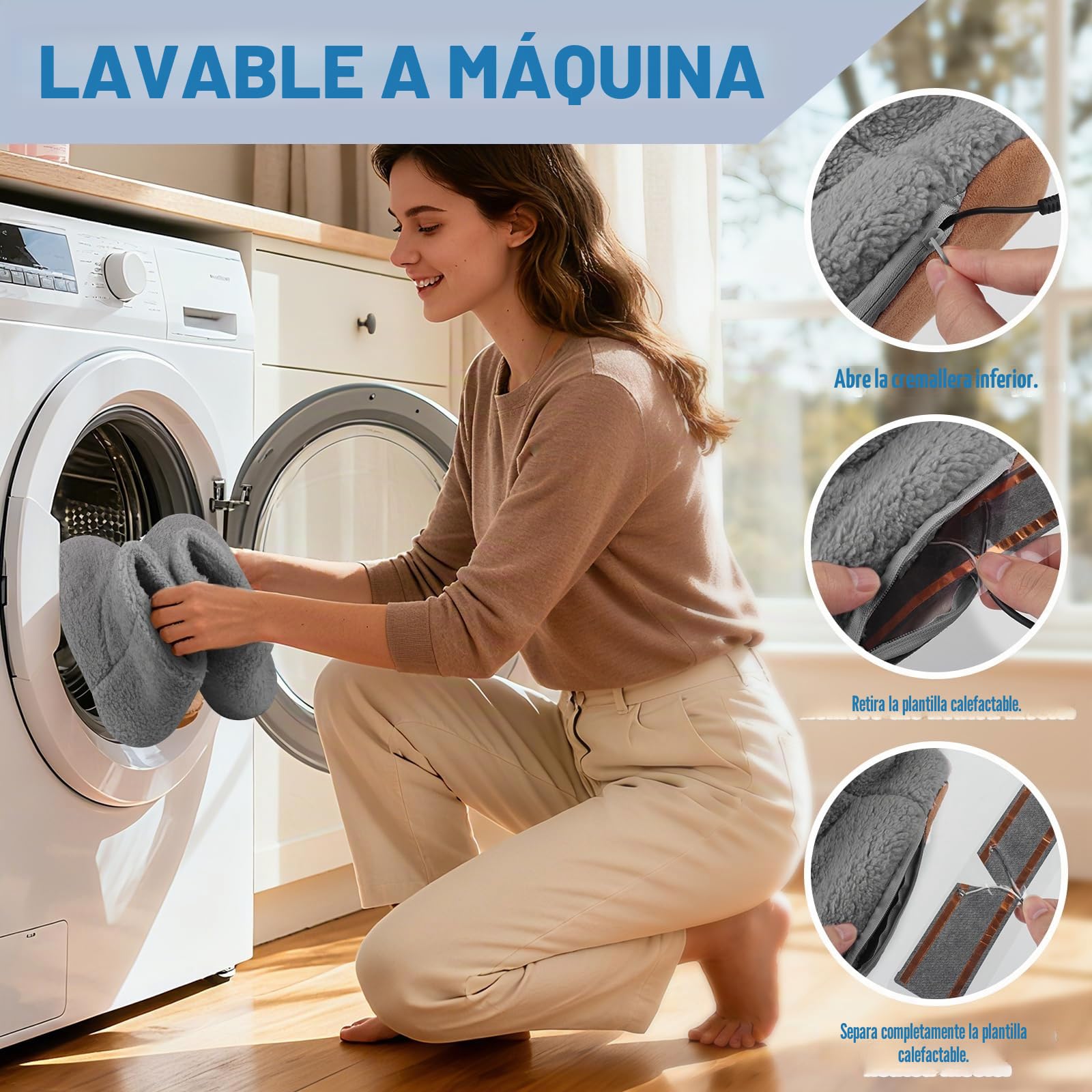 Calentador De Pies Electrico, Zapatillas Con Calefacción Eléctrica, Zapatillas De Calefacción Por USB, Calentadores De Pies Eléctricos, Zapatill Calefactables Para Adultos Interior Y Exterior (39-43)