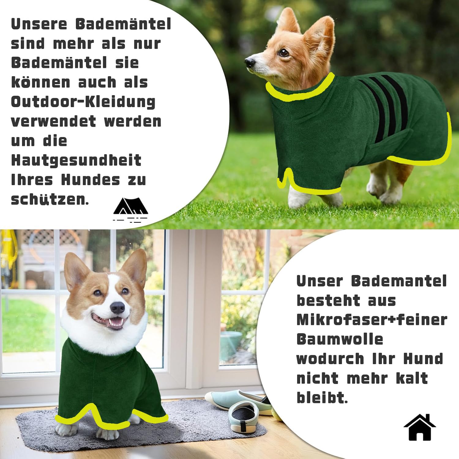Hondenbadjassen en handdoeken voor droge honden