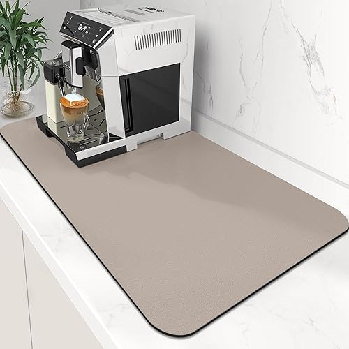 Miniatura 8 de WISELIFE Tapete de café súper absorbente para secar platos, accesorios de barra de café, combina con cafetera, cafetera, cafetera, tapete de secado