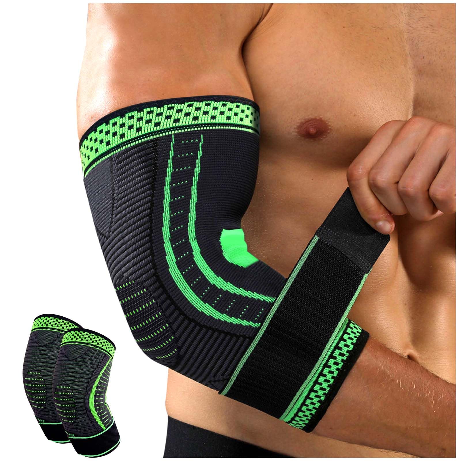 2 Pezzi Supporto Gomito con Cinghie Regolabili Manica di Compressione Sollievo dal dolore Protezione Gomito Artrite Tennis Basket Golf Sollevamento pesi Adatto Uomini e Donne