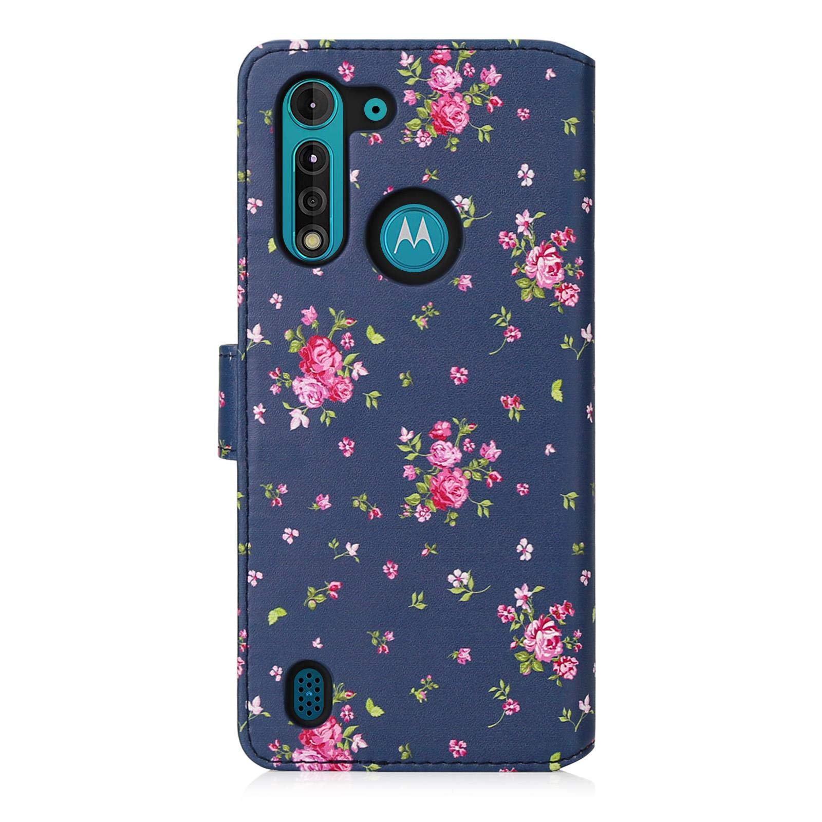 32nd Blumen-Hülle Für Motorola Moto G4 Play – Kunstleder Mit Magnetverschluss & Kartenschlitz