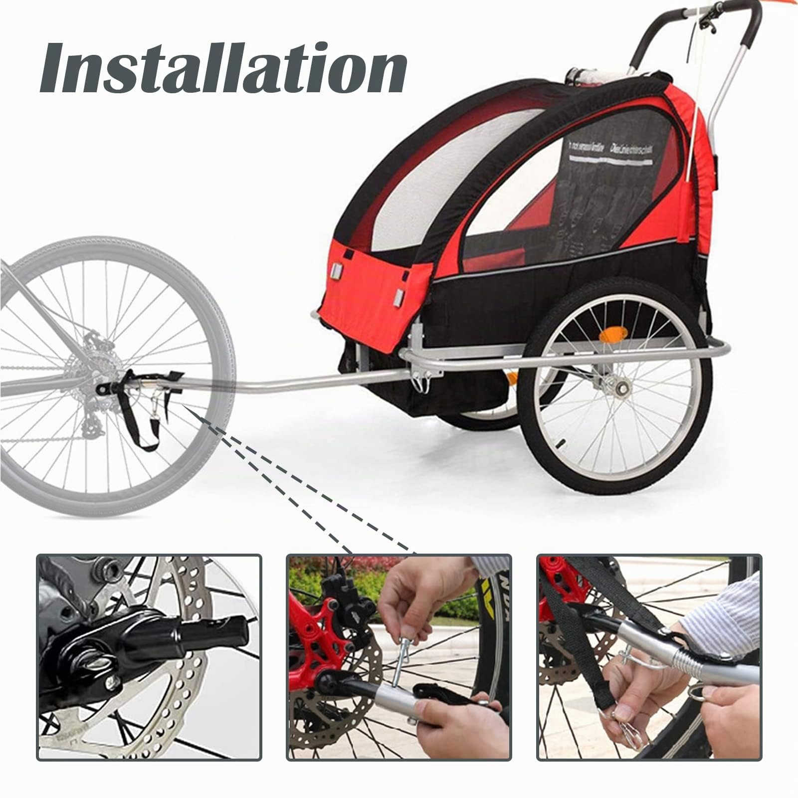 Fahrradanhänger Kupplung Adapter Universal Fahrrad Linker Universal Fahrrad Anhängerkupplung mit Sicherungsstift für Kinderanhänger Hundeanhänger Lastenanhänger Baby