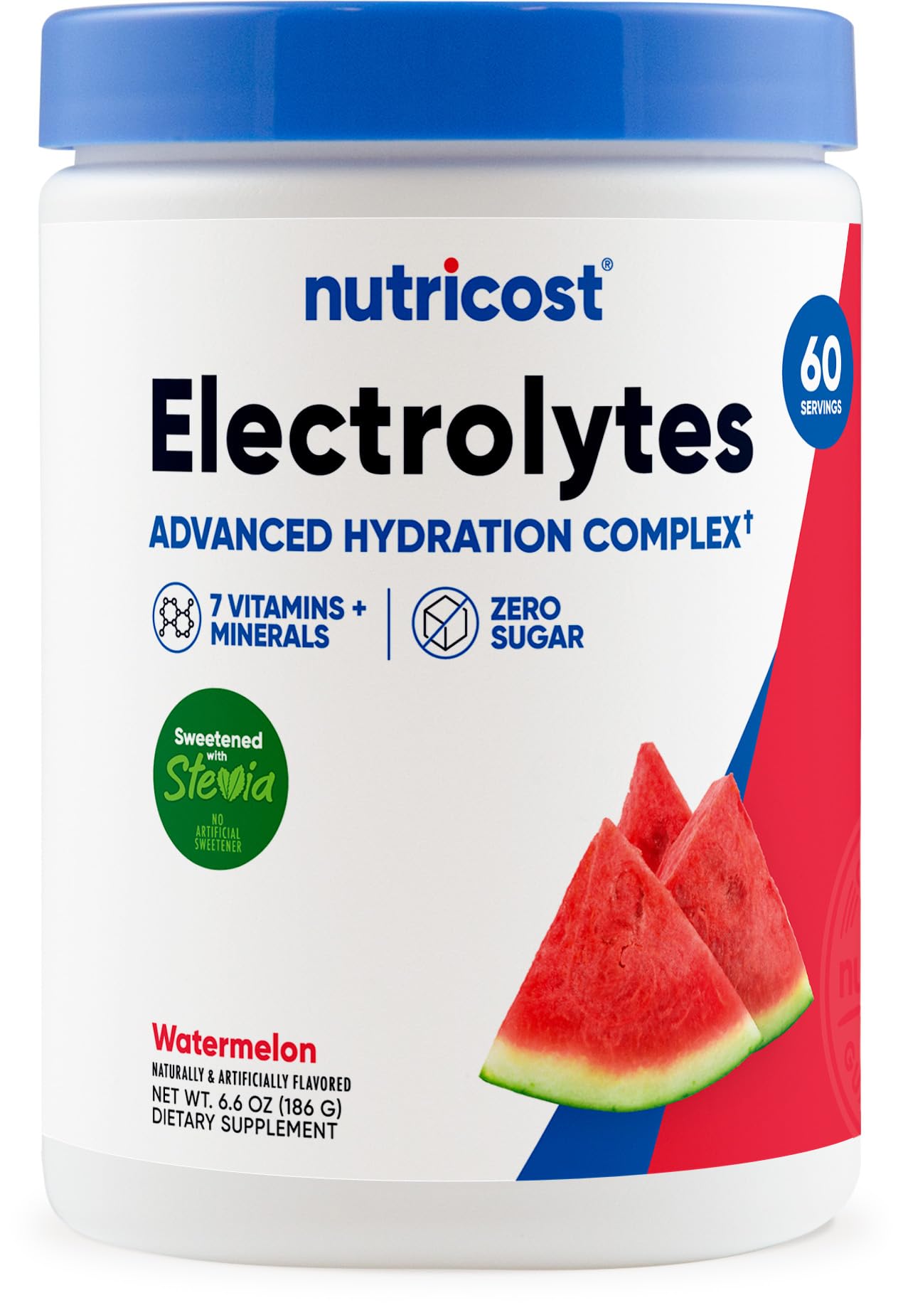 Nutricost Electrolytes Complex Powder (Watermelon) 60 Servings Watermelon 6.6 Ounce (Pack of 1)