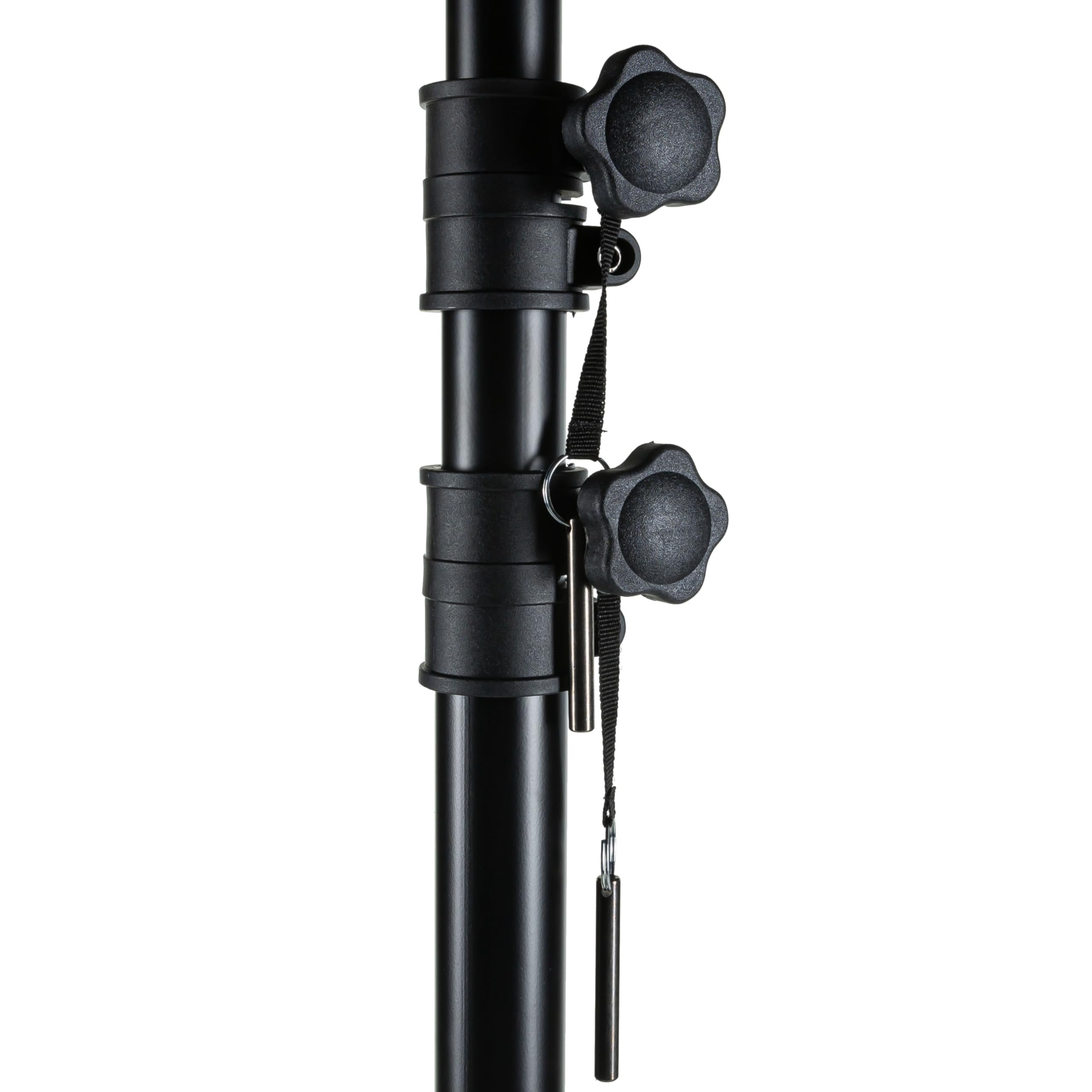 Set aus 2 höhenverstellbaren Lichtstativen, T-Bar, 1490-3390 mm, max. Belastbarkeit 50 kg, inkl. Tragetasche, ideal für Scheinwerfer und Effekte, stabile Stahlkonstruktion, transportabel