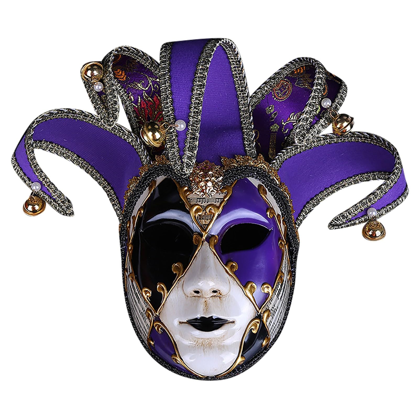 Generisch Full Face Mask Men Women Colourful Fancy Dress Masks Masquerade Jester Masks Vintage Venetian Carnival Mask Cosplay Accessories Festival Accessories for Masquerade Ball Carnival Party