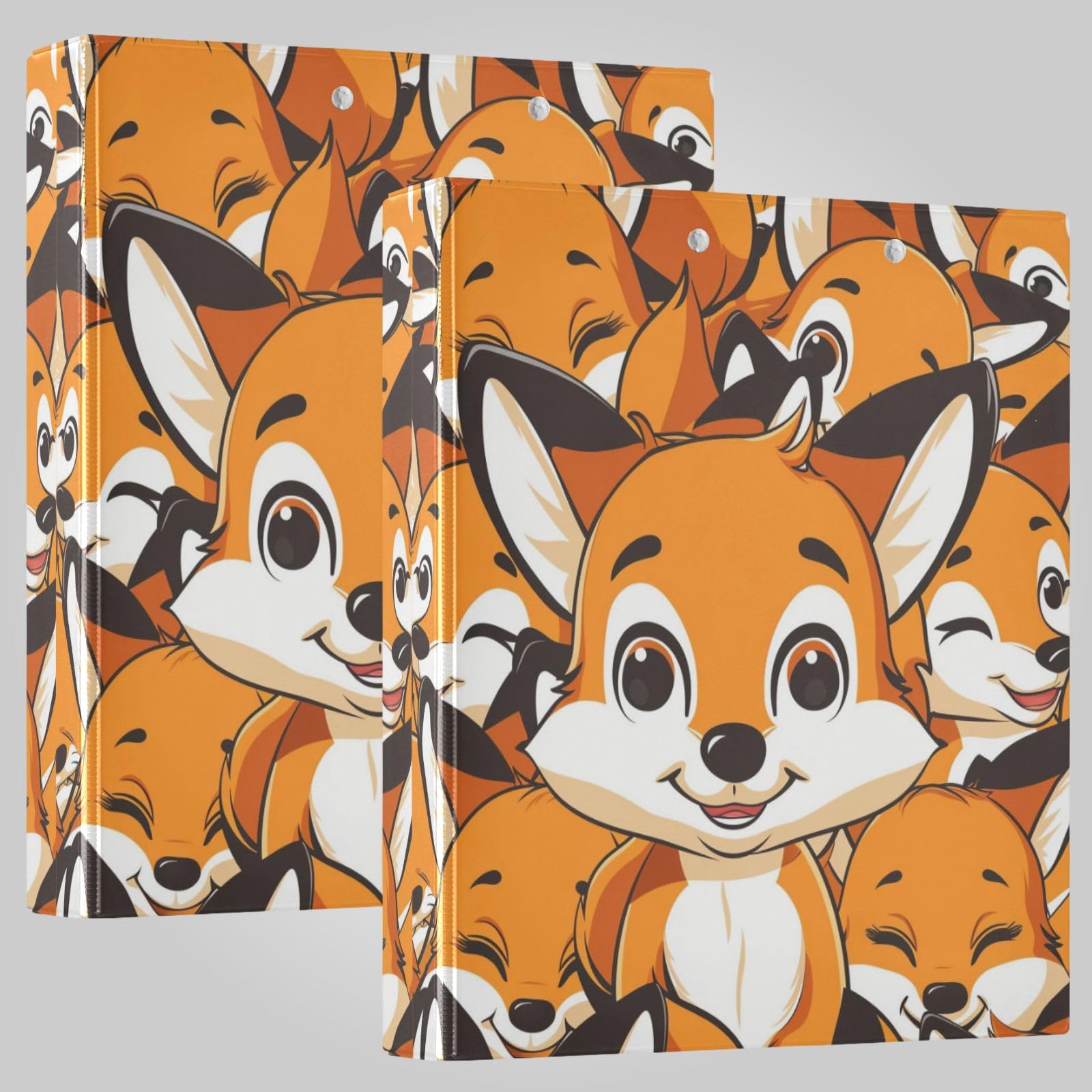 Qilmy Cartoon Animals 3 Ring Binder A4 Letter Size 1.5 Inch
