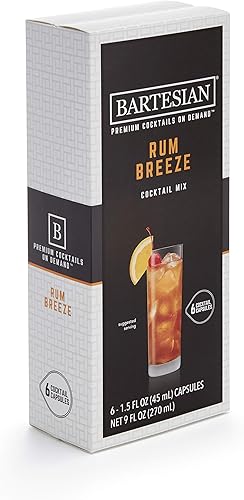 Bartesian - Cápsulas mezcladoras de cóctel, paquete de 6cápsulas de cóctel, para máquina de cócteles Bartesian prémium, Rum Breeze (55354) disponible en Yaxa Colombia